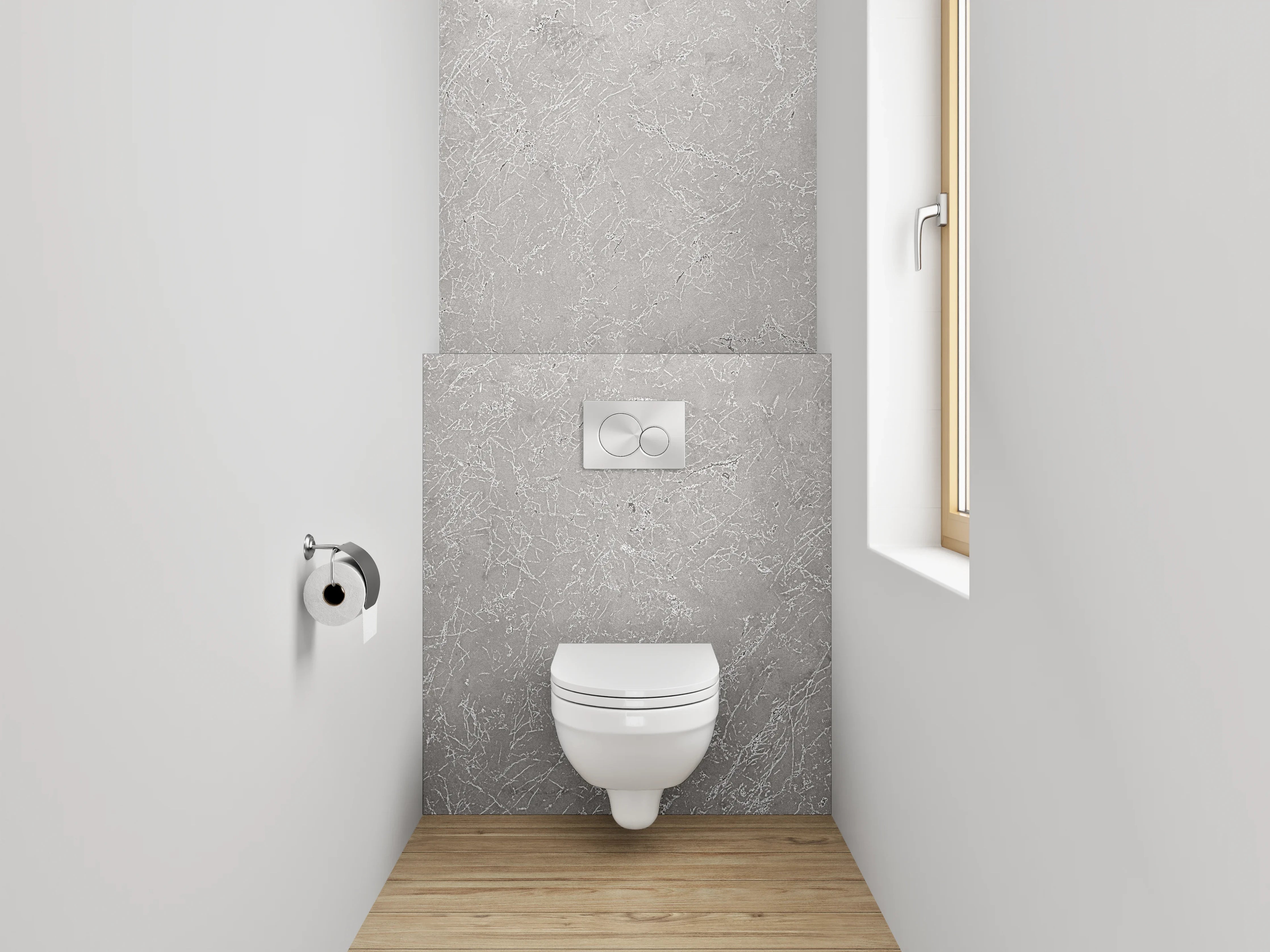 WC-Rückwand - Weiße Marmor-Optik mit feinen Strukturen