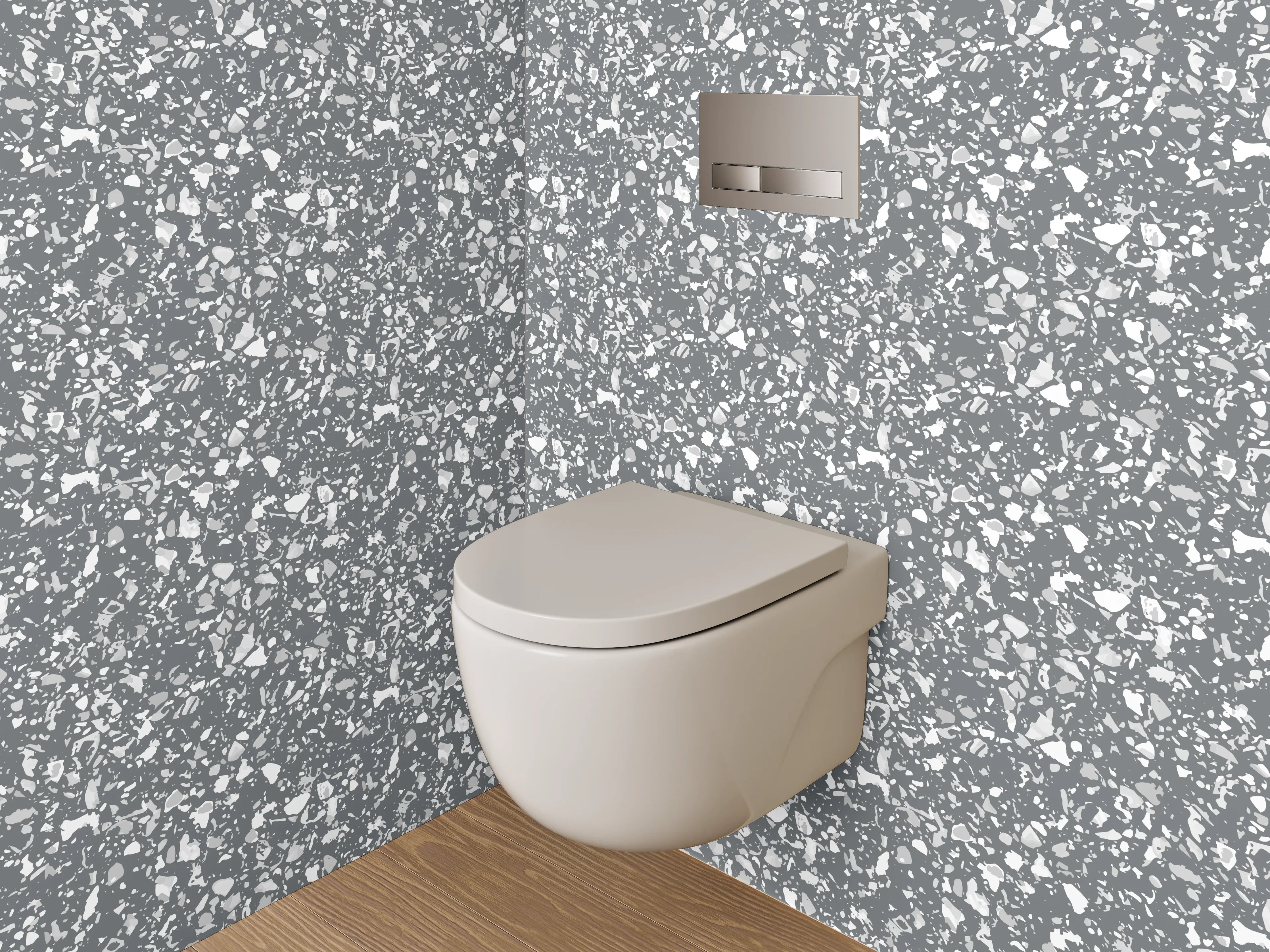 WC-Rückwand - Weiße Marmor-Optik mit feiner Maserung