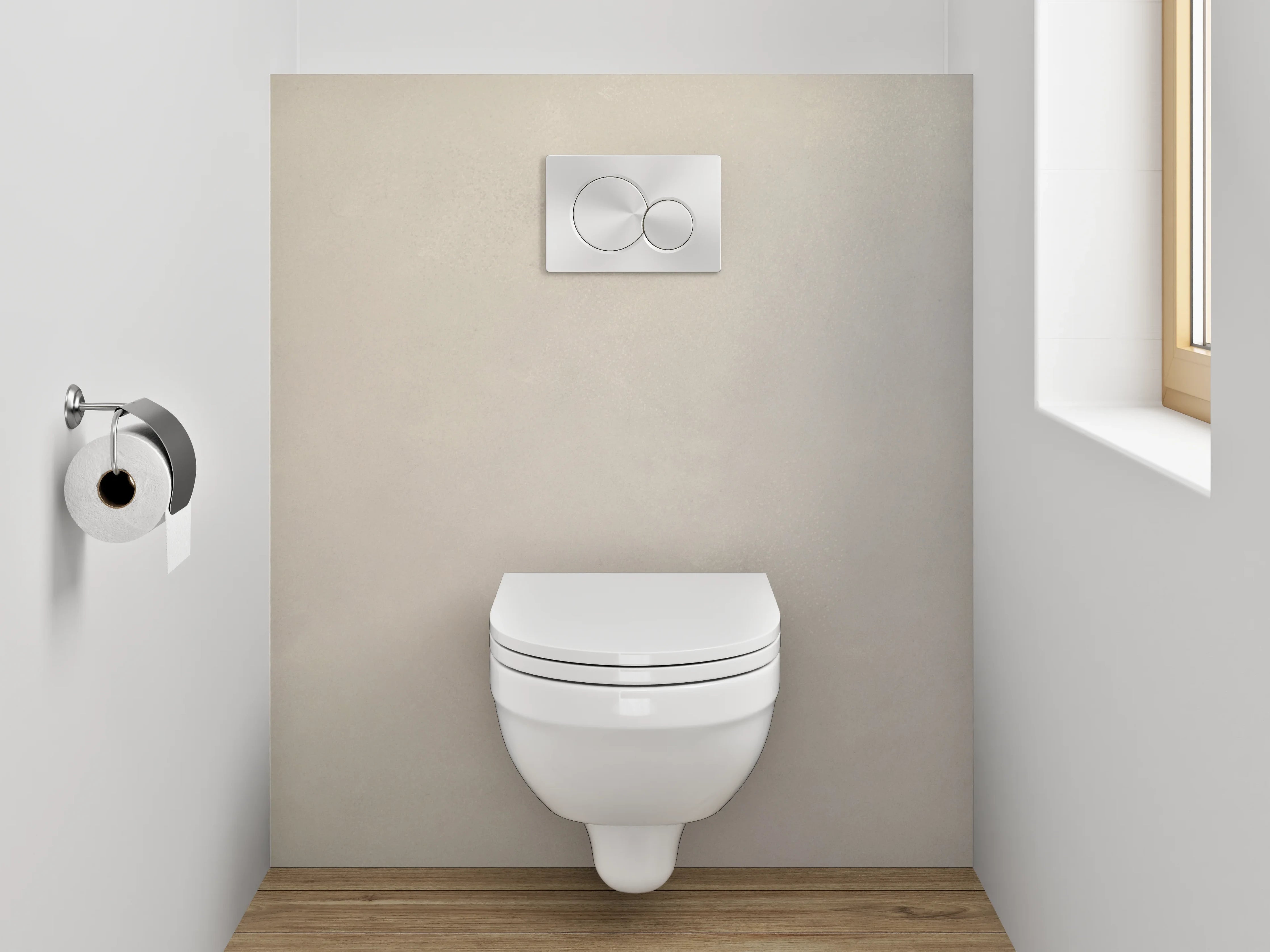 WC-Rückwand - Weiße Marmor-Textur mit feiner Struktur