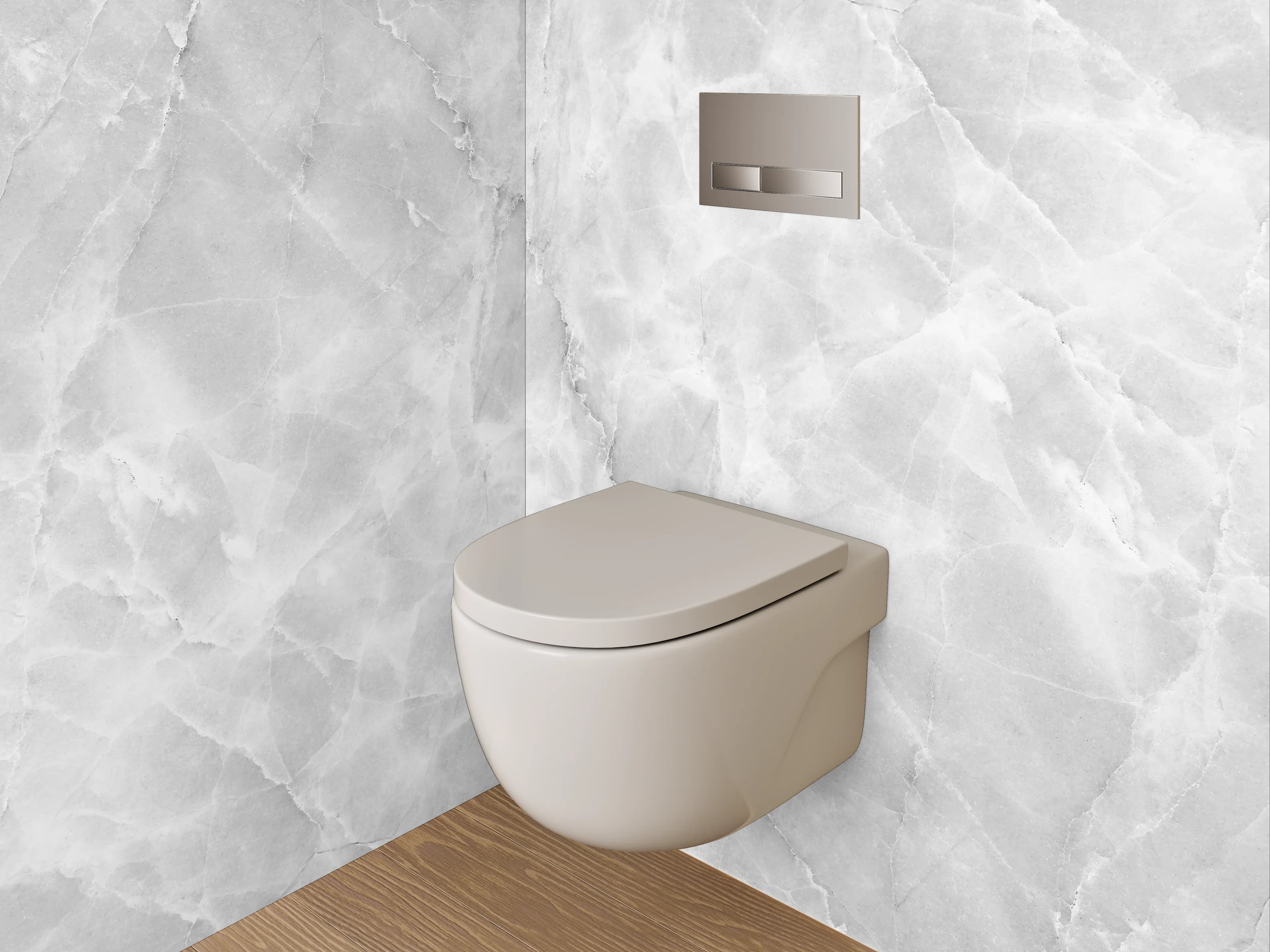 WC-Rückwand - Weiße Marmor-Textur mit grauem Muster