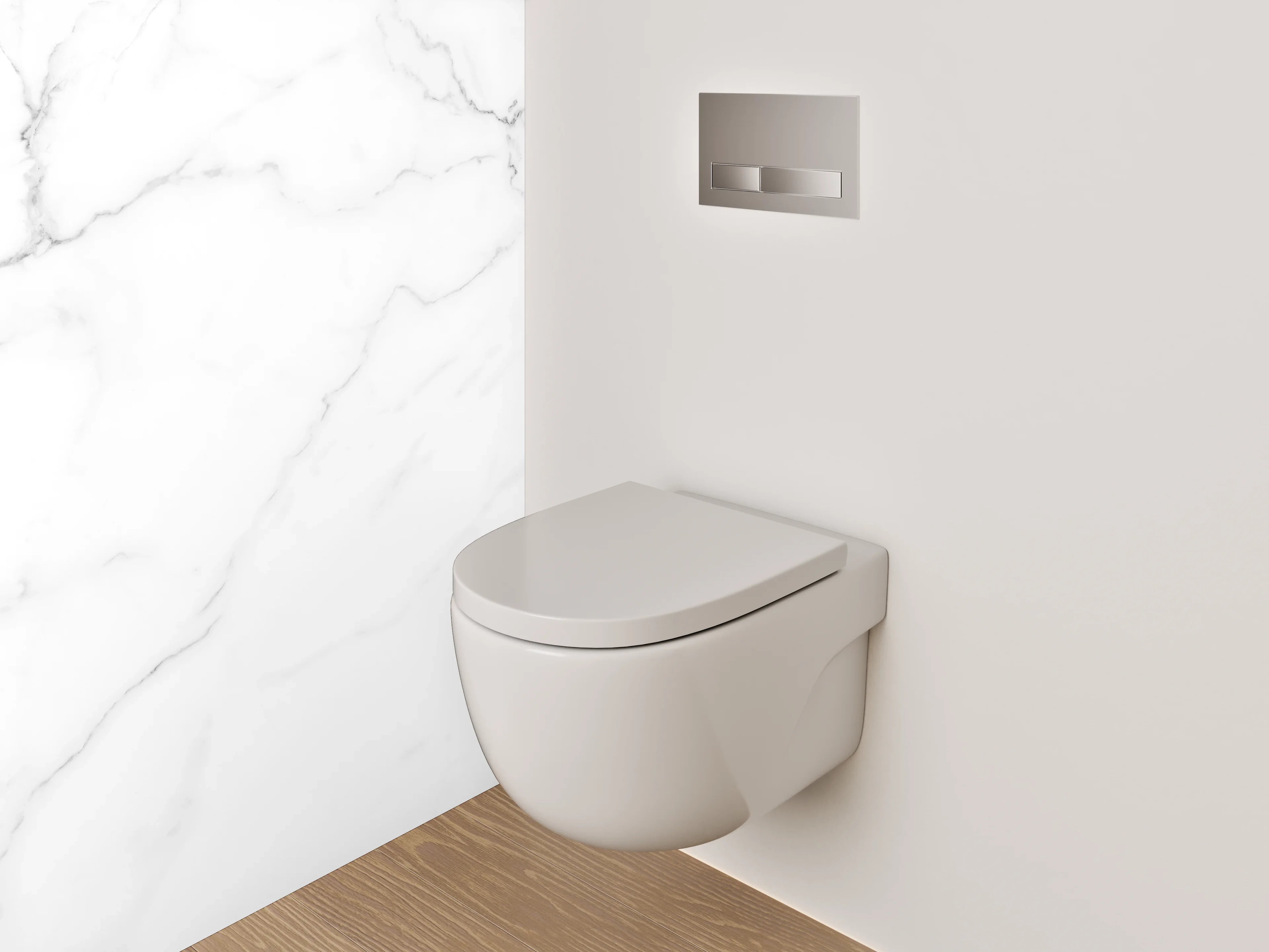 WC-Rückwand - Weiße Marmor-Textur mit grauen Adern