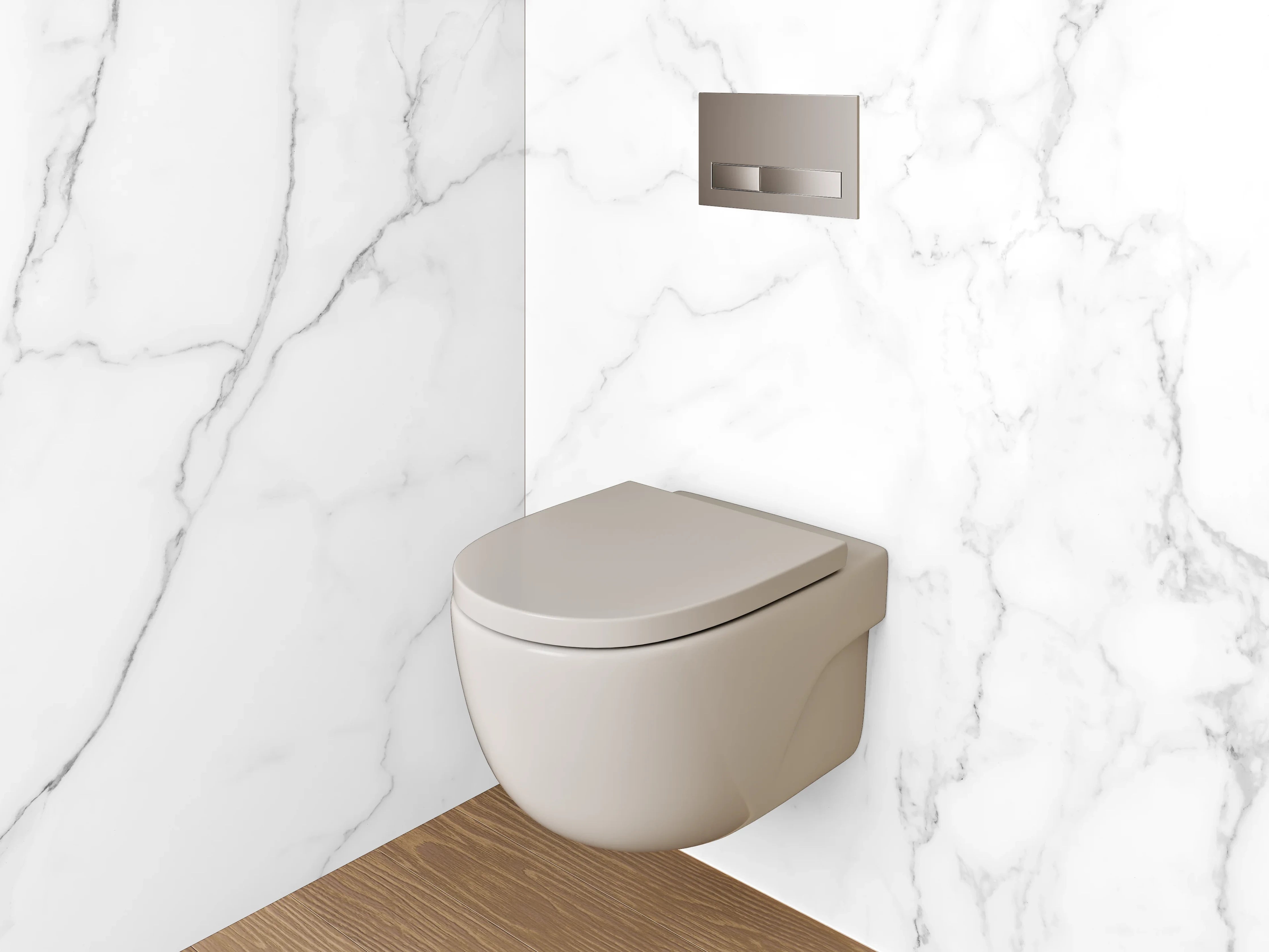 WC-Rückwand - Weiße Marmor-Textur mit grauen Adern