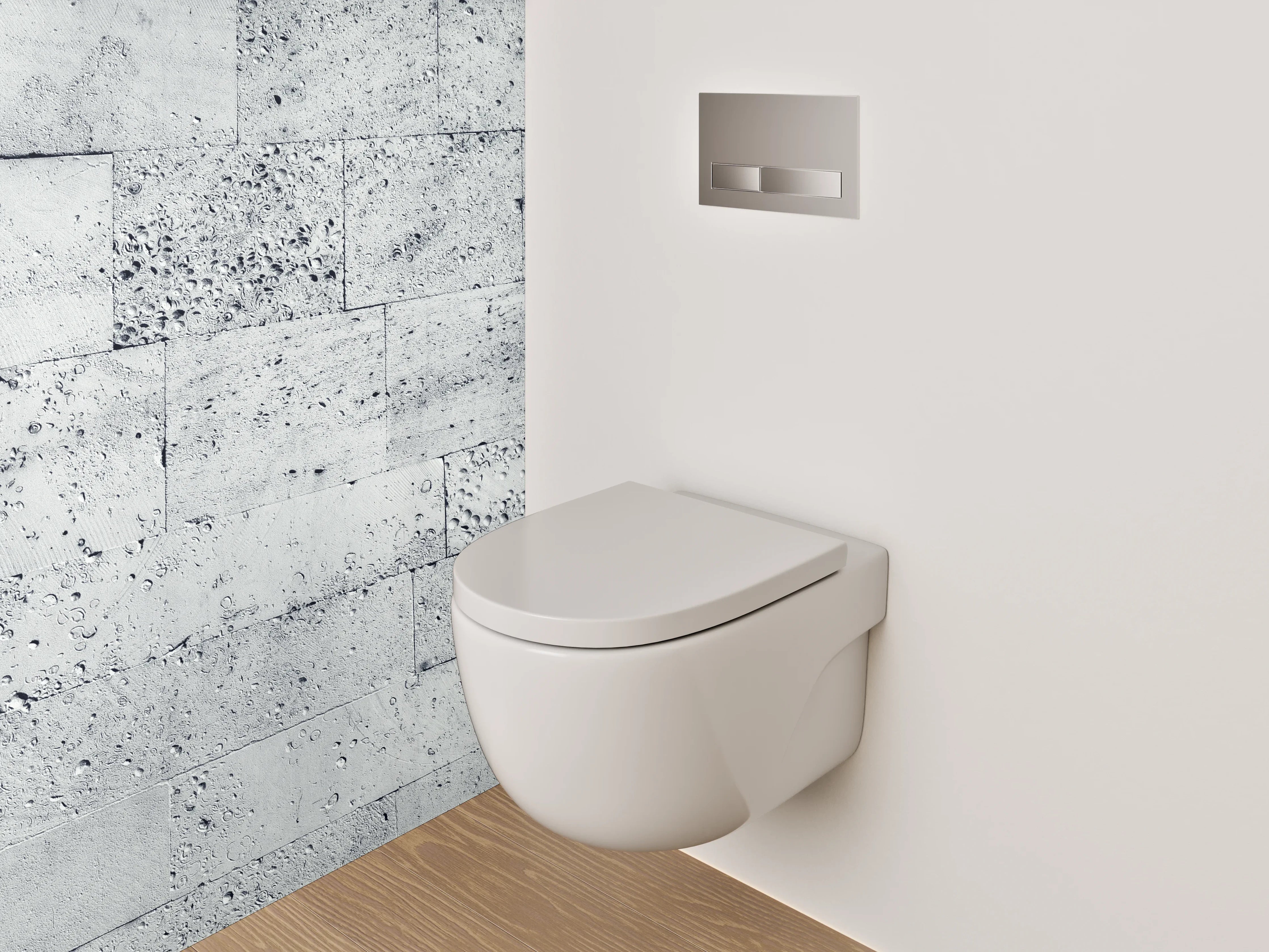 WC-Rückwand - Weiße Marmoroptik Wandverkleidung