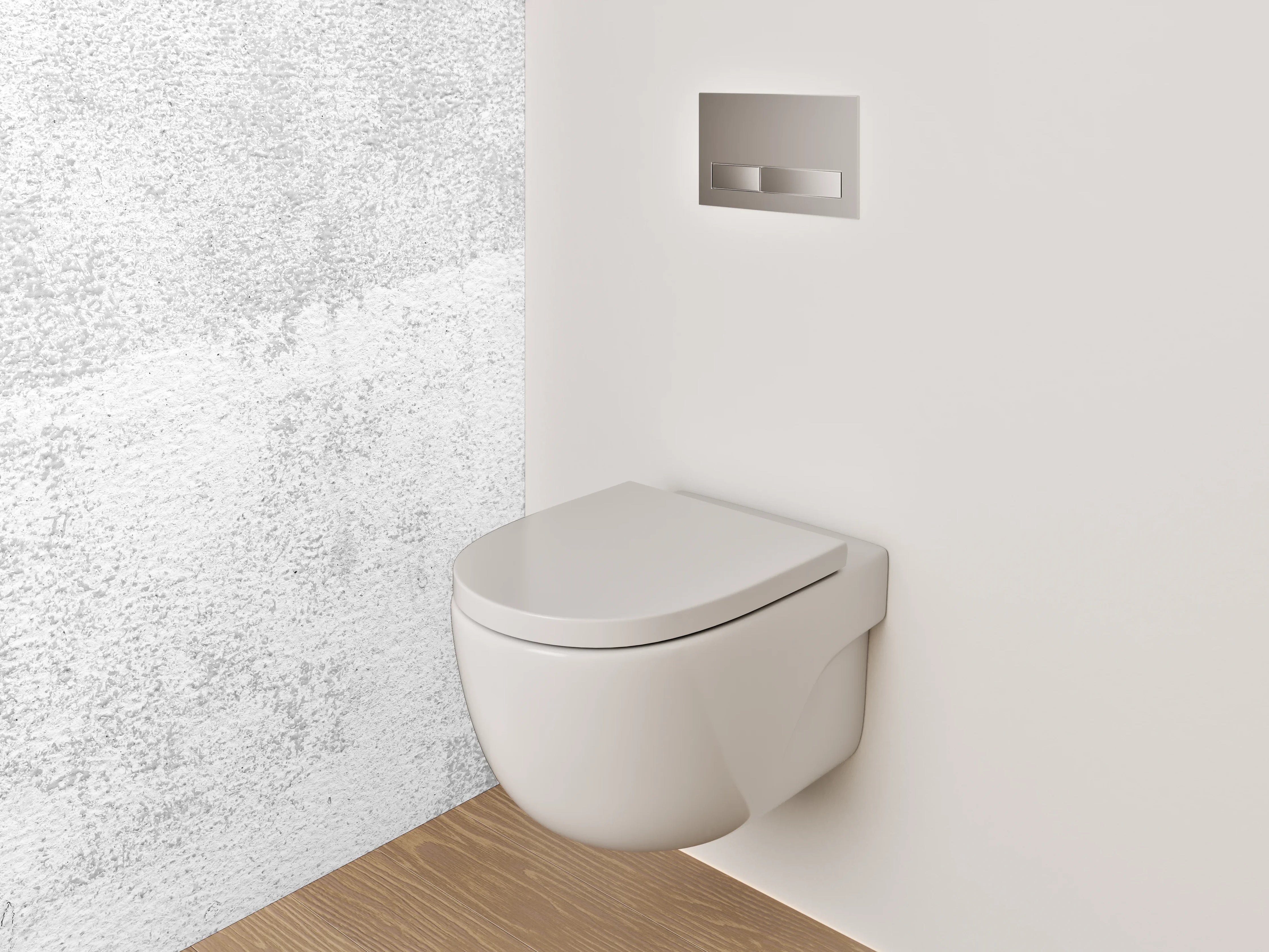 WC-Rückwand - Weiße Marmoroptik mit dezentem Grau