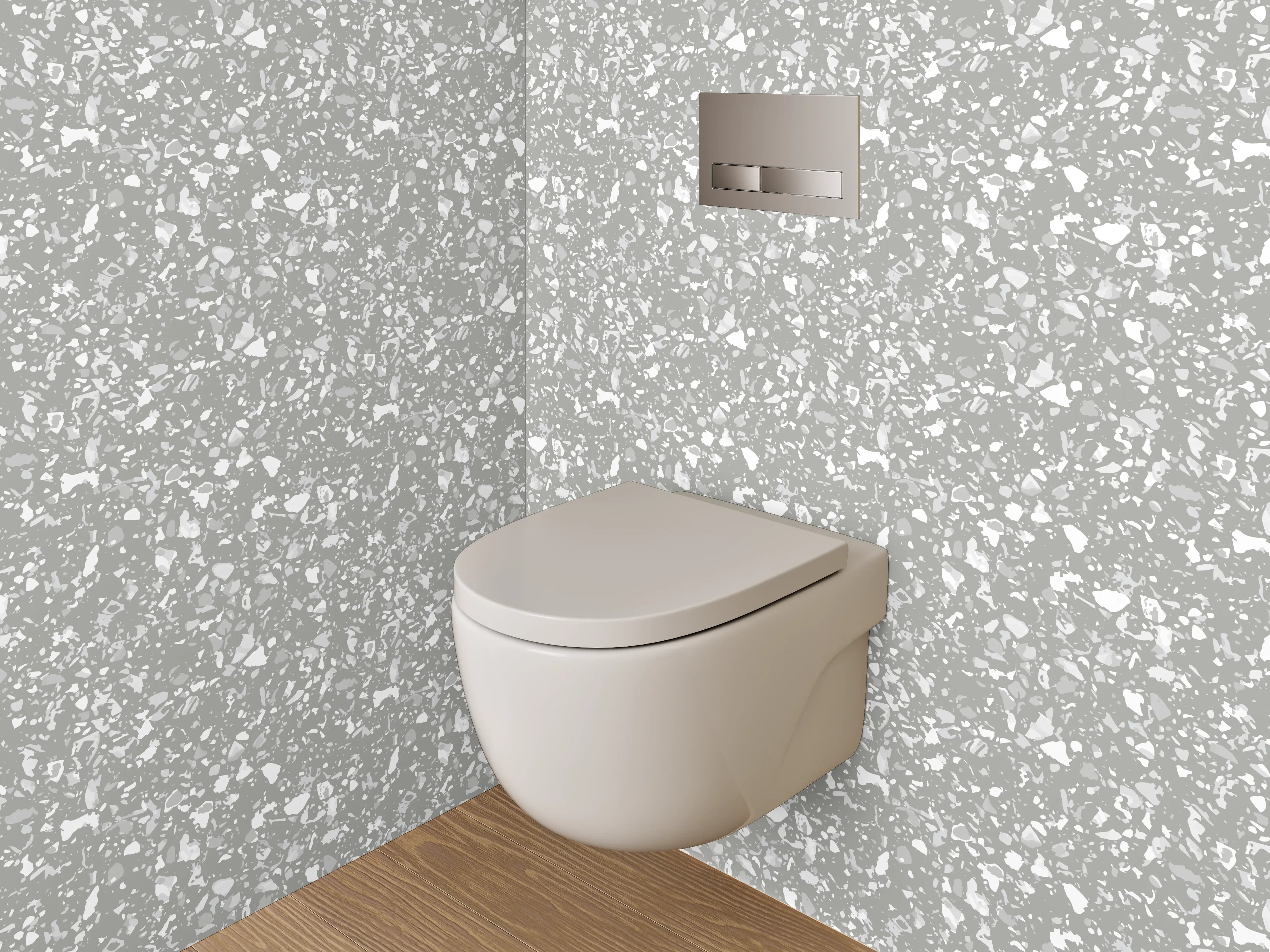 WC-Rückwand - Weiße Marmoroptik mit feiner Textur