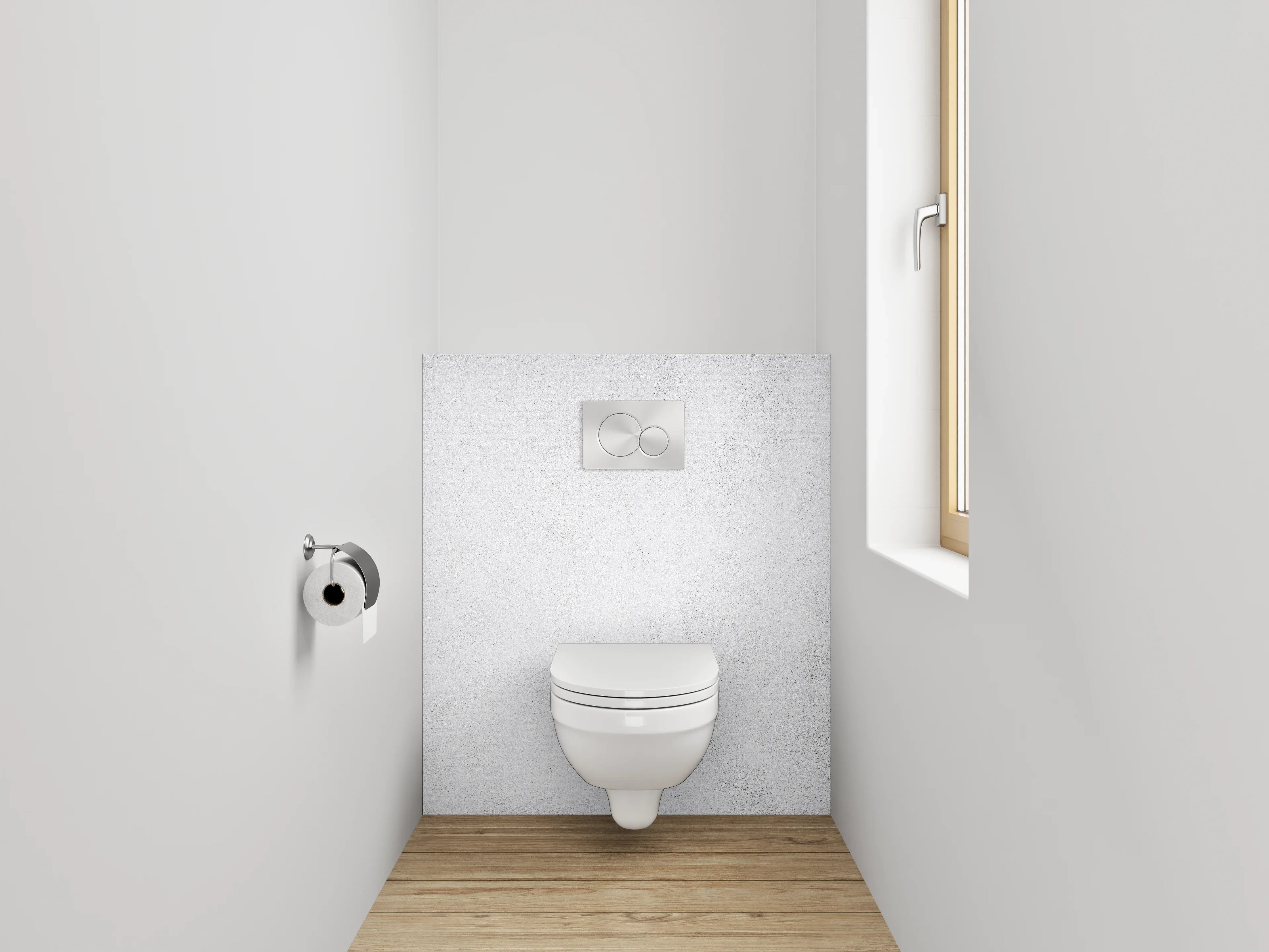 WC-Rückwand - Weiße Marmoroptik mit zarten Graunuancen
