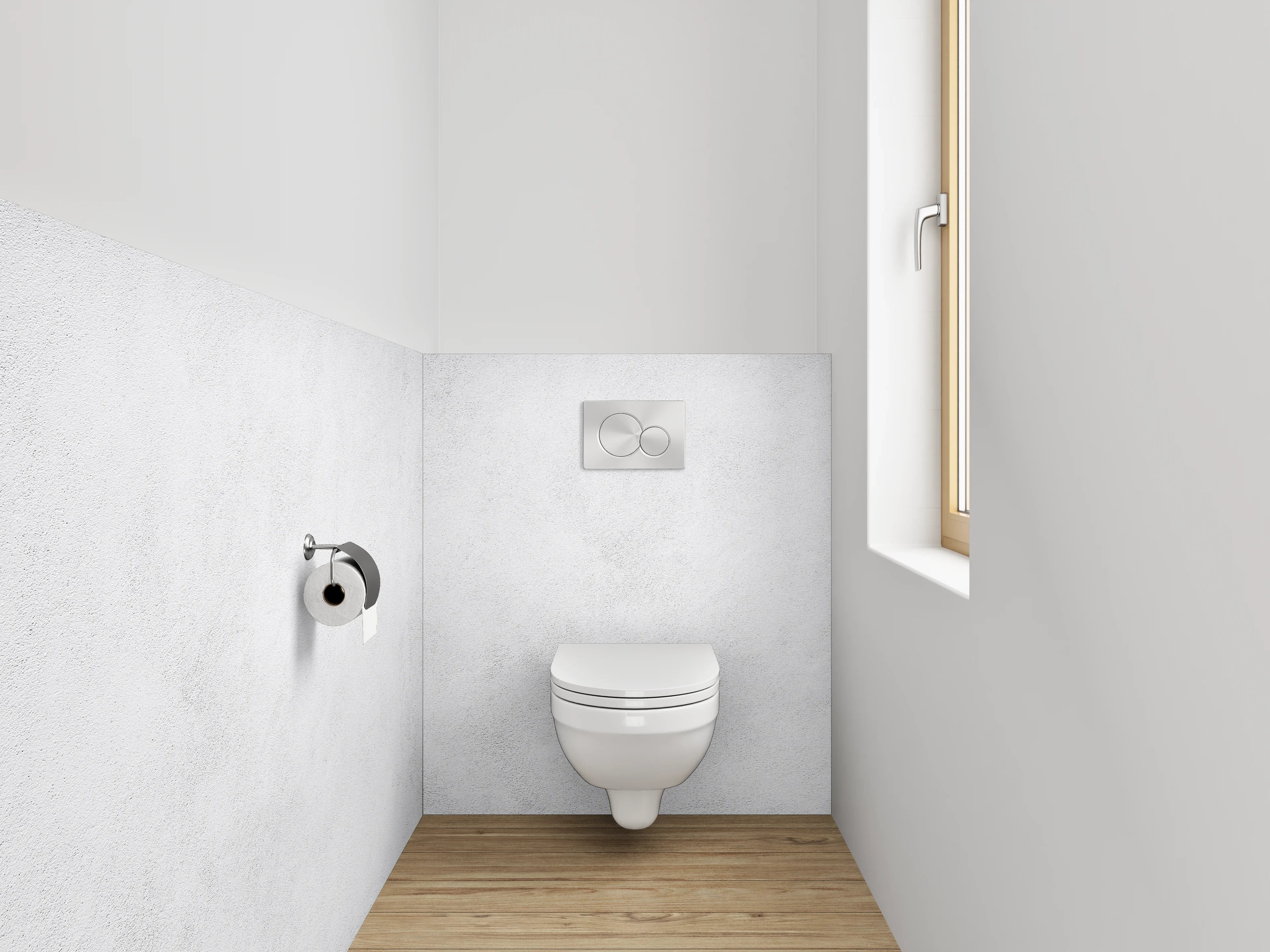WC-Rückwand - Weiße Marmoroptik mit zarten Graunuancen