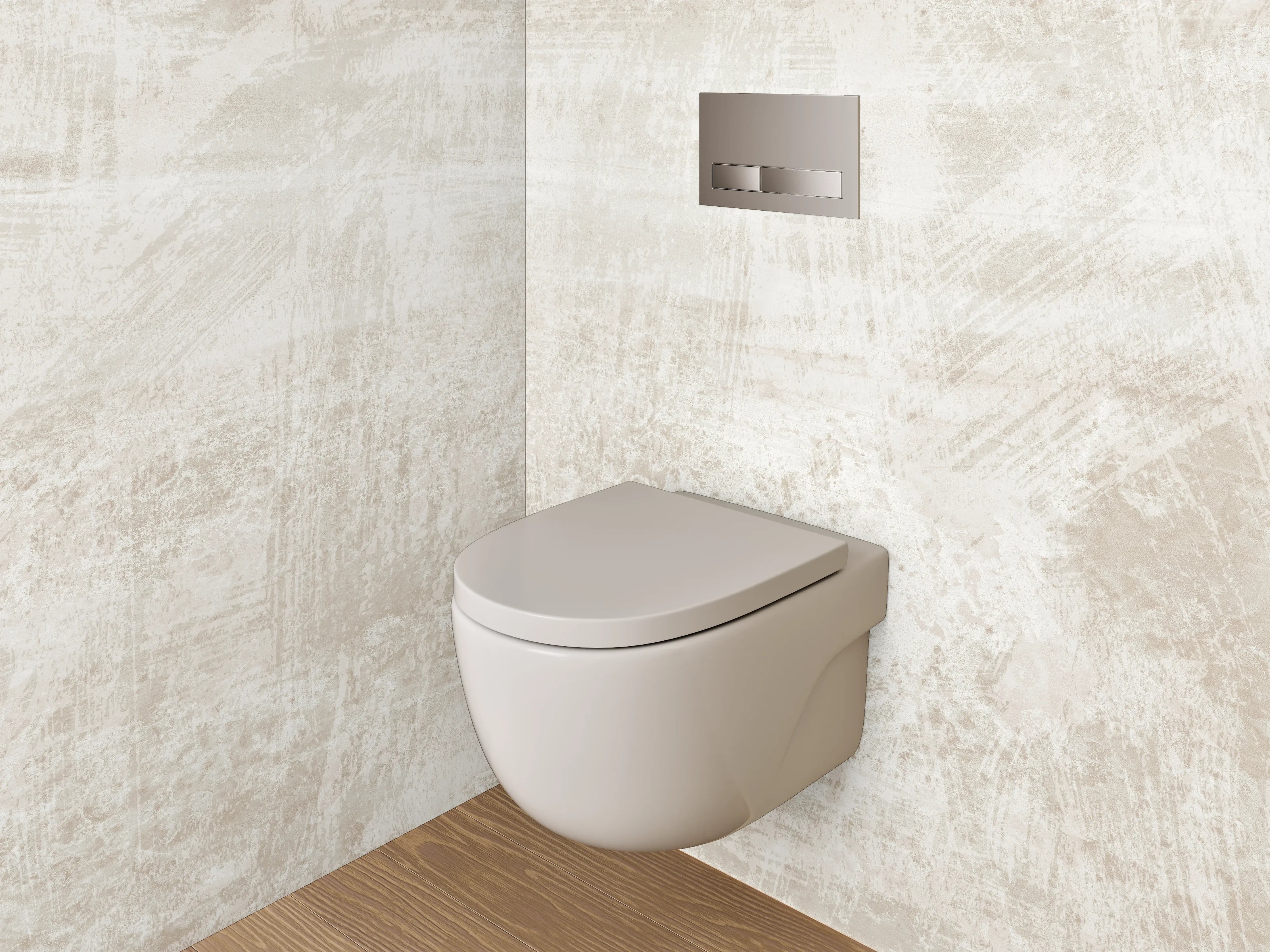 WC-Rückwand - Weiße Marmorstruktur mit grauen Akzenten