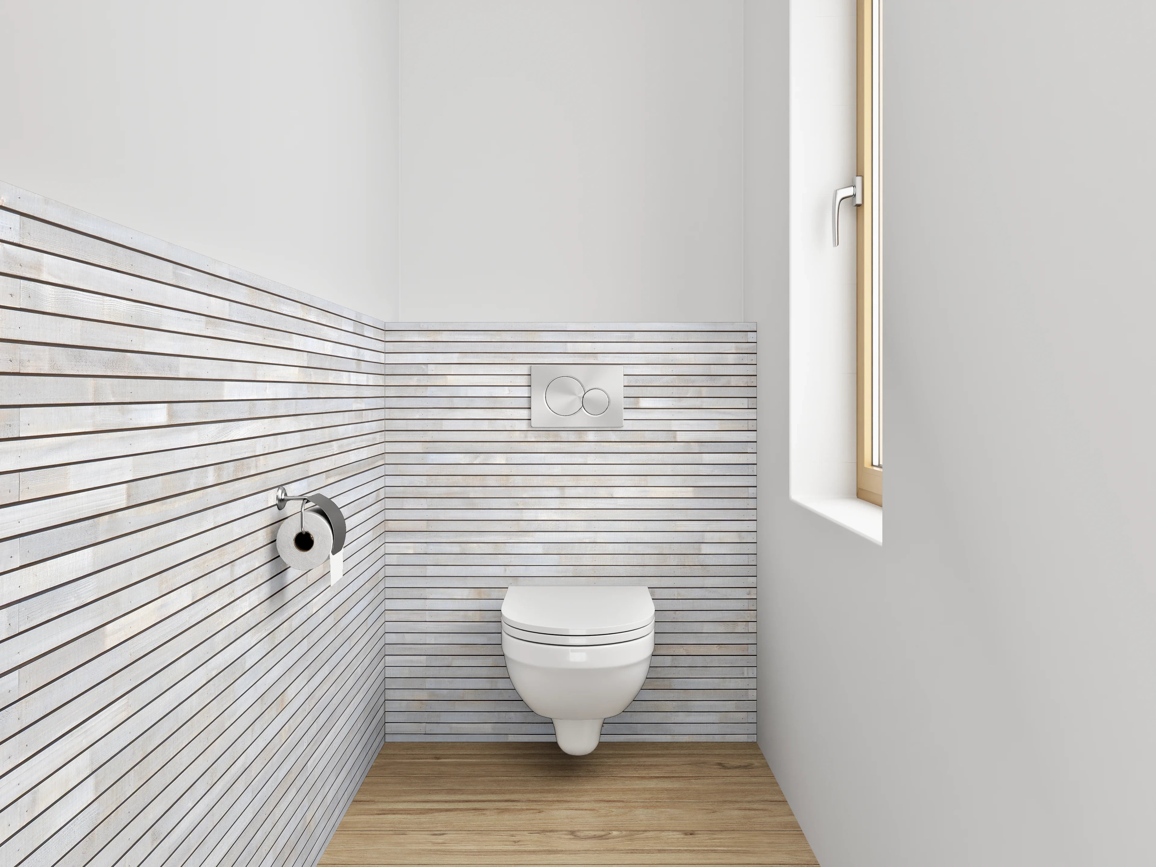 WC-Rückwand - Weiße Marmorwand mit feiner Maserung
