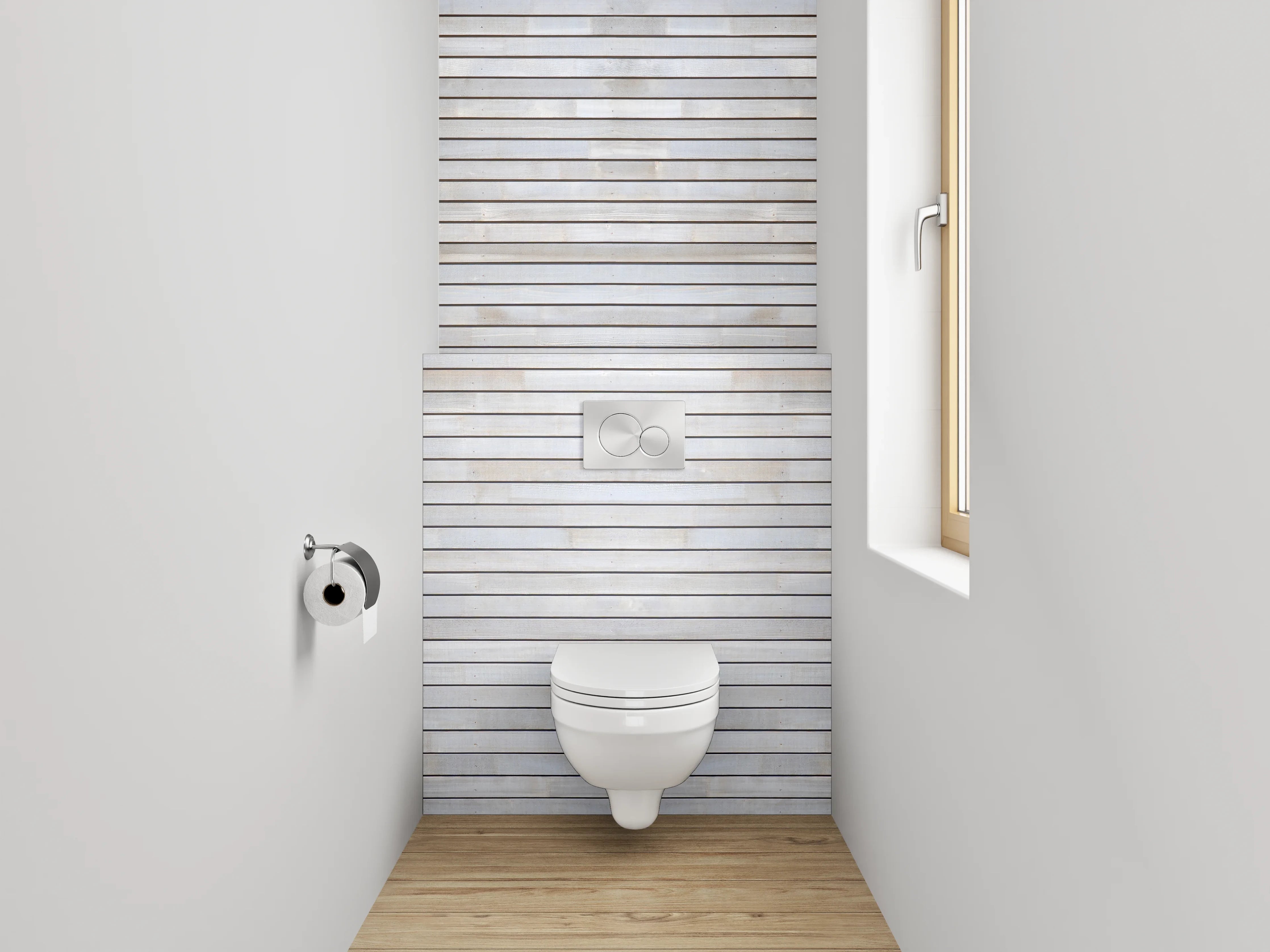 WC-Rückwand - Weiße Marmorwand mit feiner Maserung