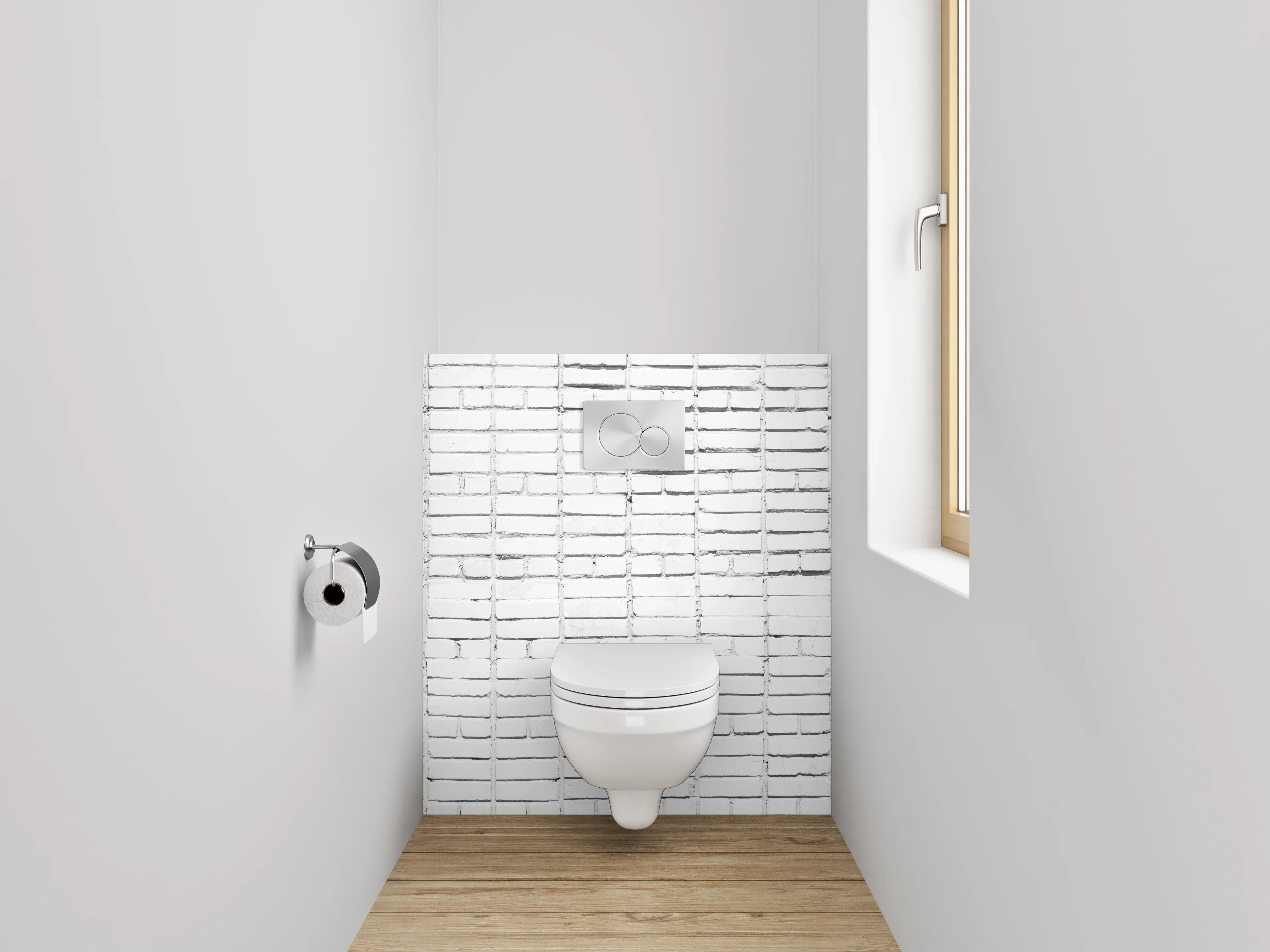 WC-Rückwand - Weiße Mosaikoptik Fliesenstruktur