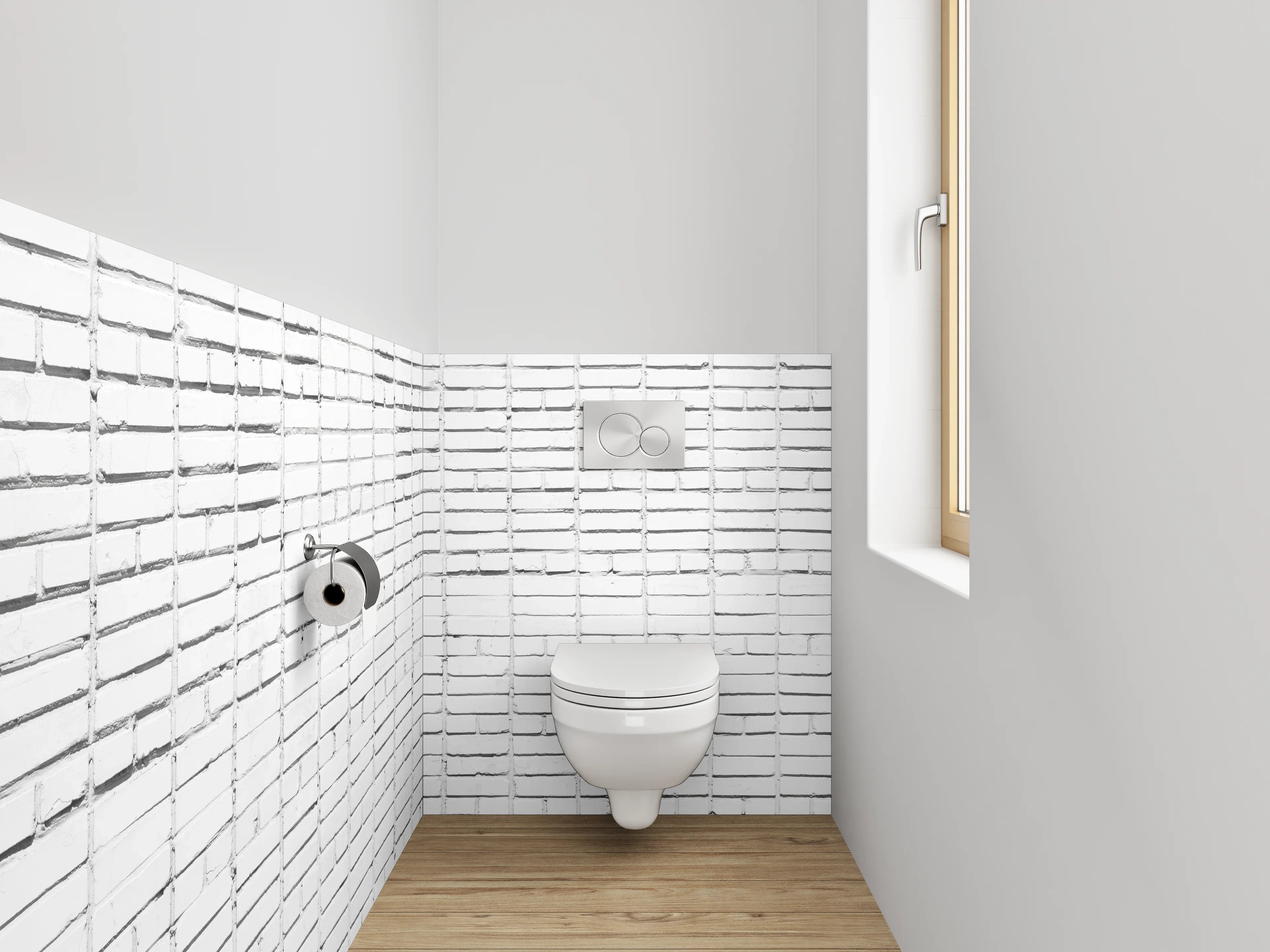 WC-Rückwand - Weiße Mosaikoptik Fliesenstruktur