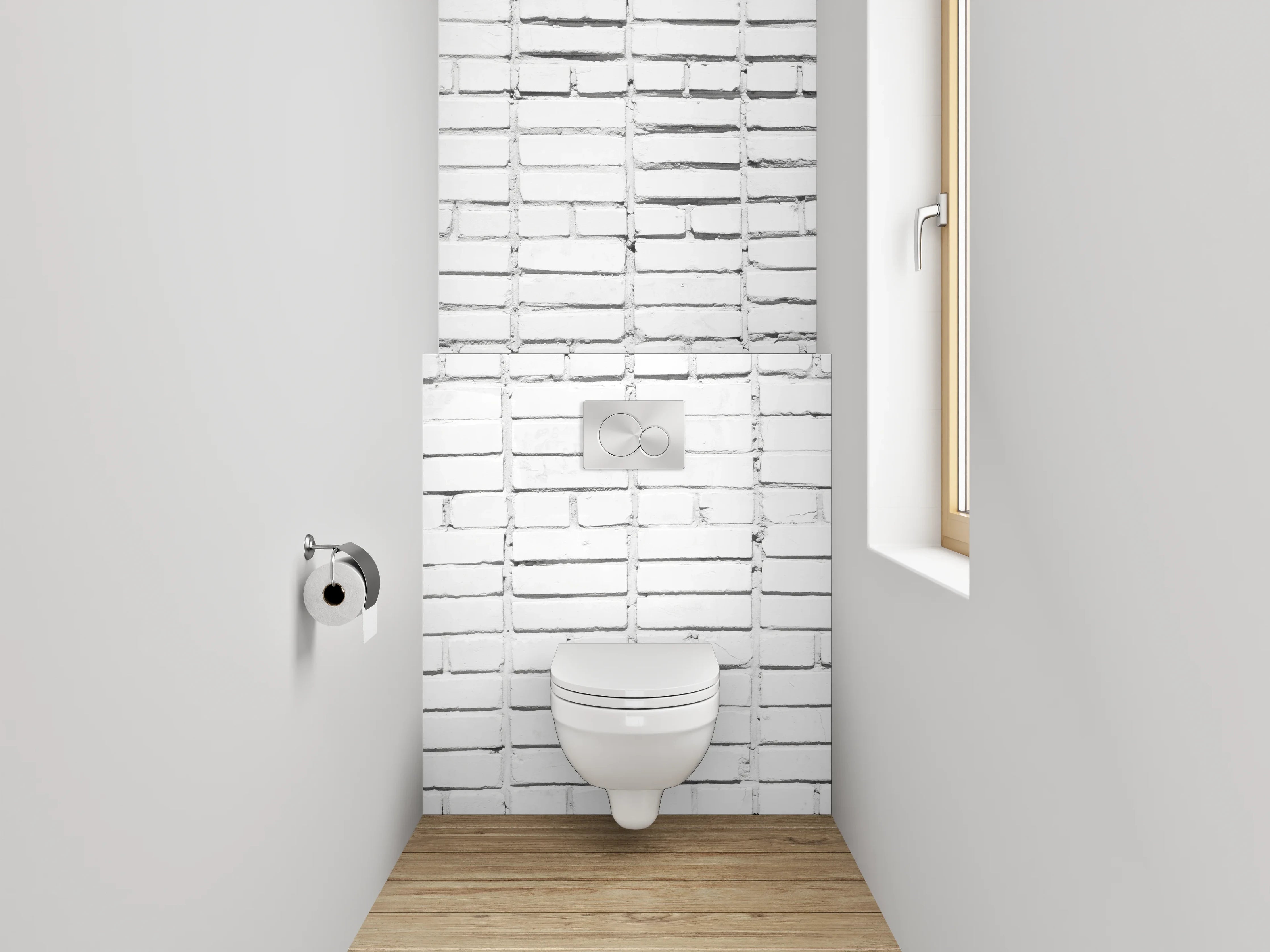 WC-Rückwand - Weiße Mosaikoptik Fliesenstruktur