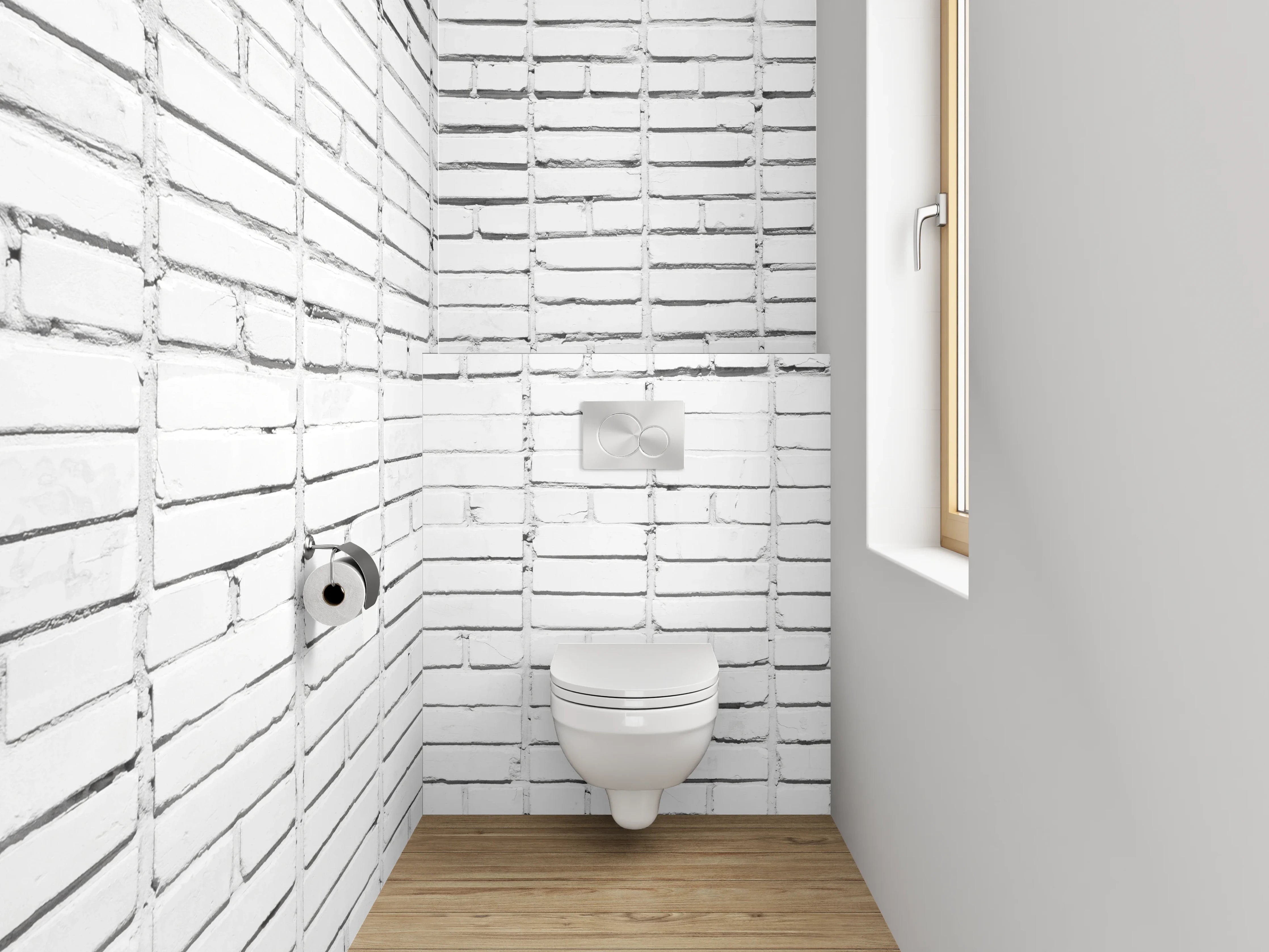 WC-Rückwand - Weiße Mosaikoptik Fliesenstruktur