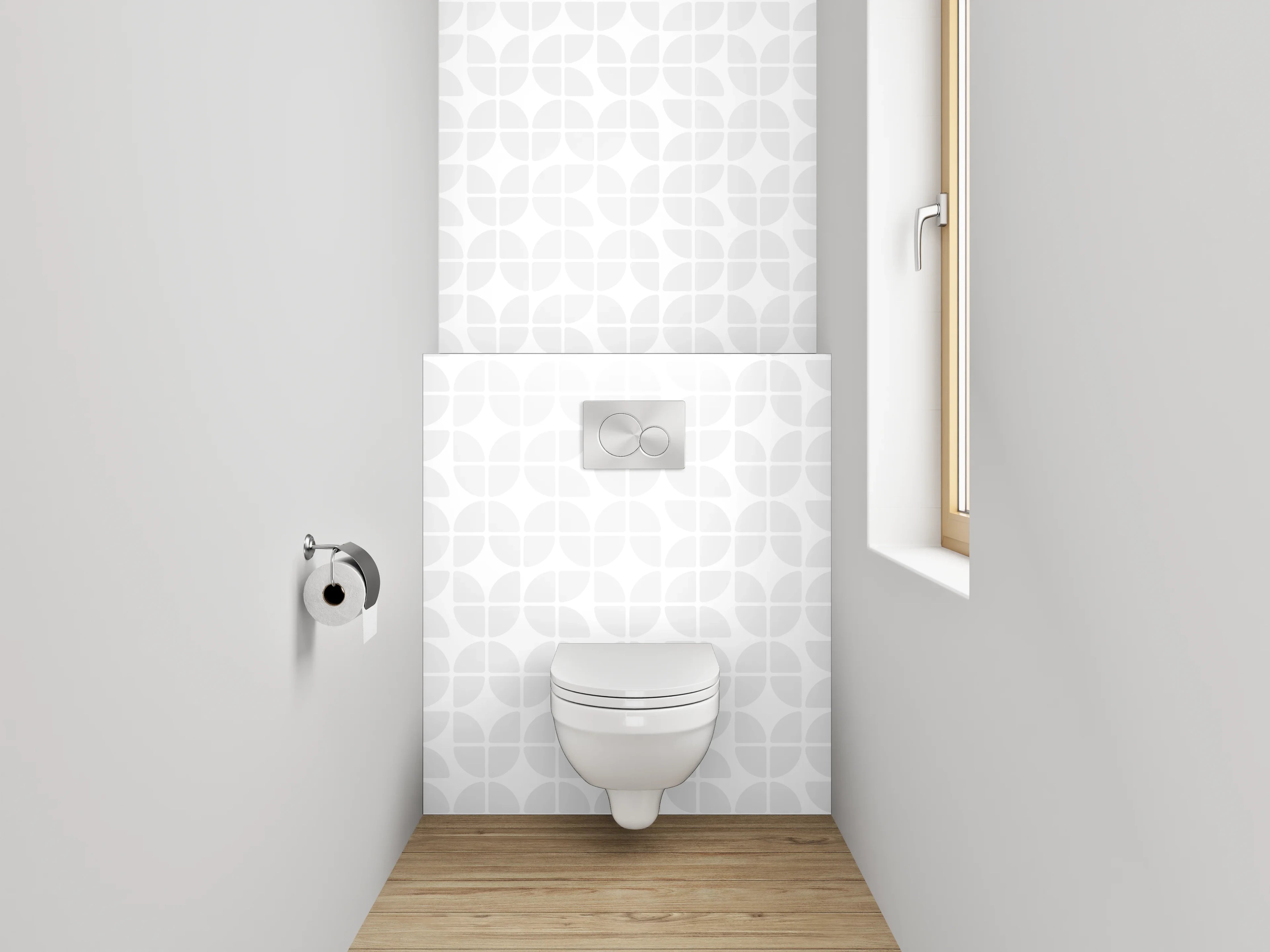 WC-Rückwand - Weiße Musterstruktur modern
