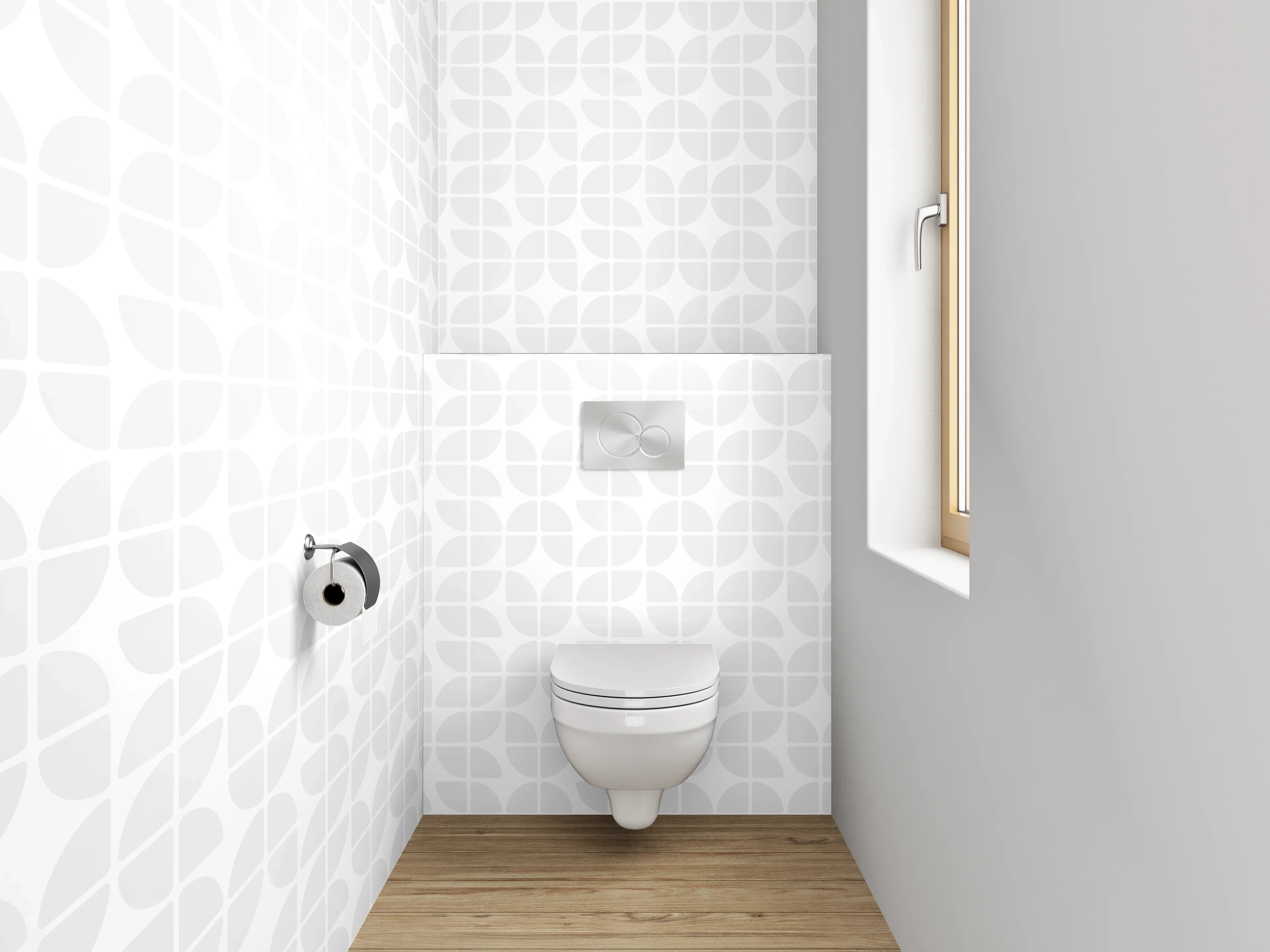 WC-Rückwand - Weiße Musterstruktur modern