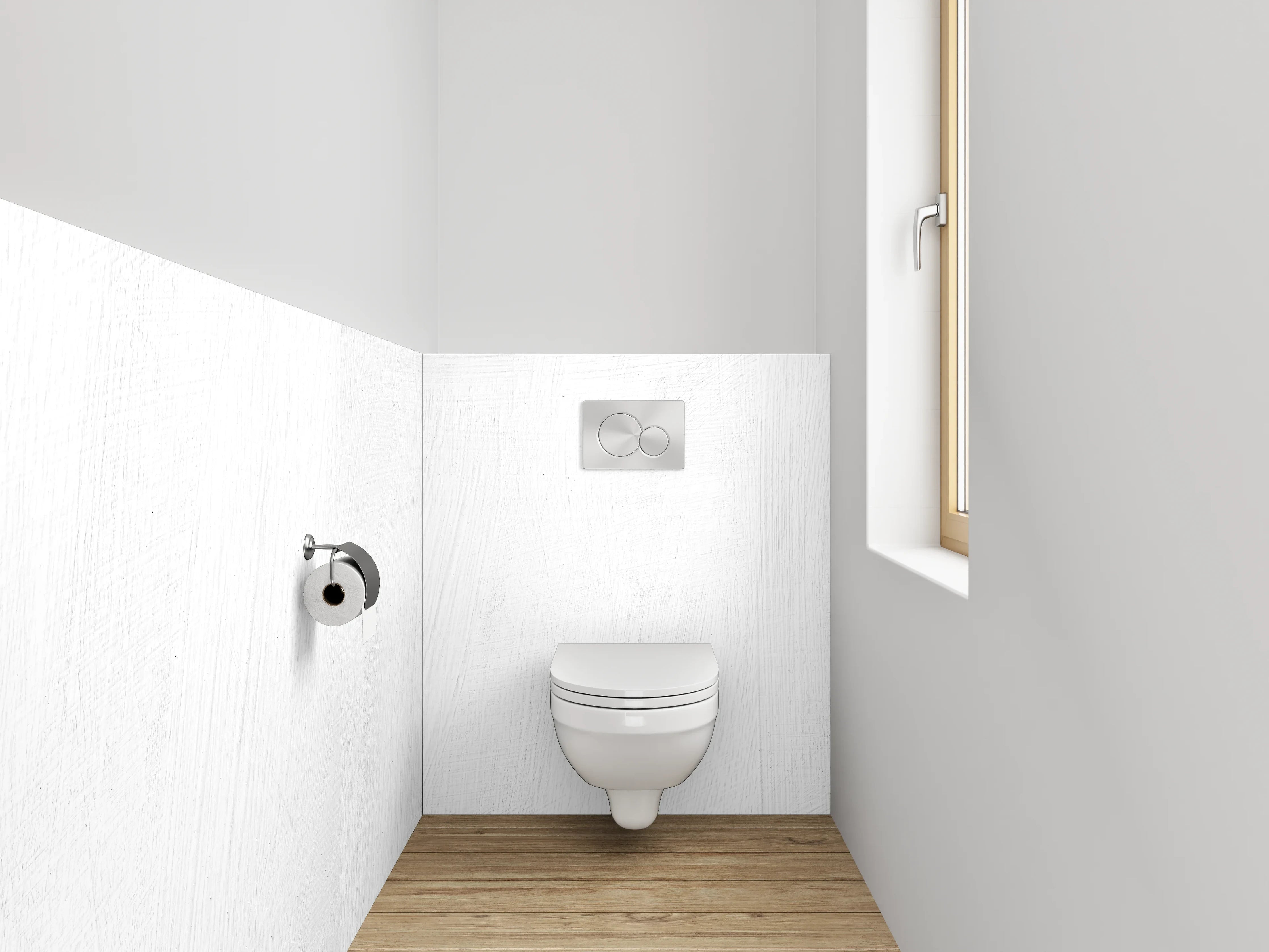 WC-Rückwand - Weiße Oberfläche mit feiner Textur