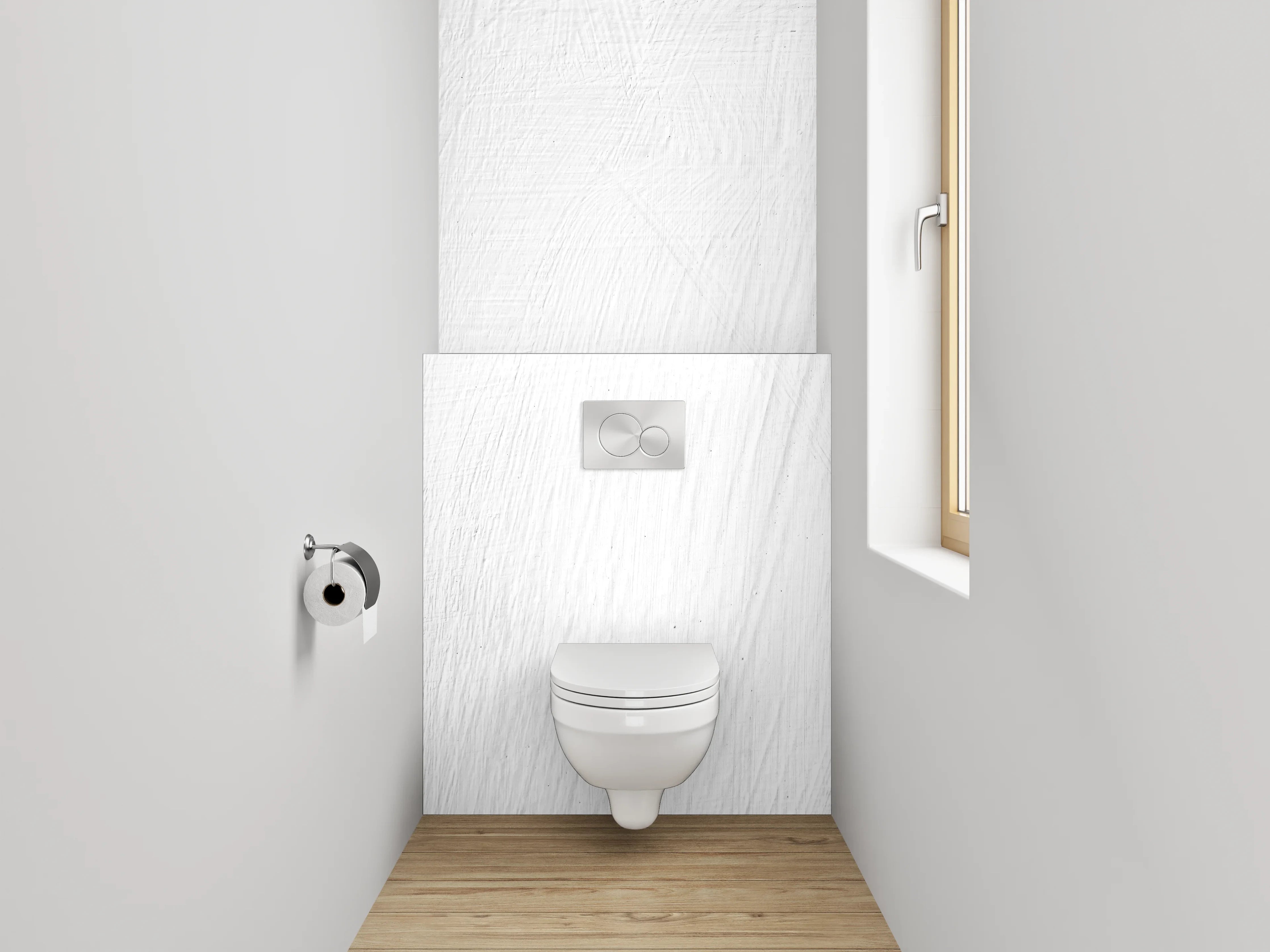 WC-Rückwand - Weiße Oberfläche mit feiner Textur
