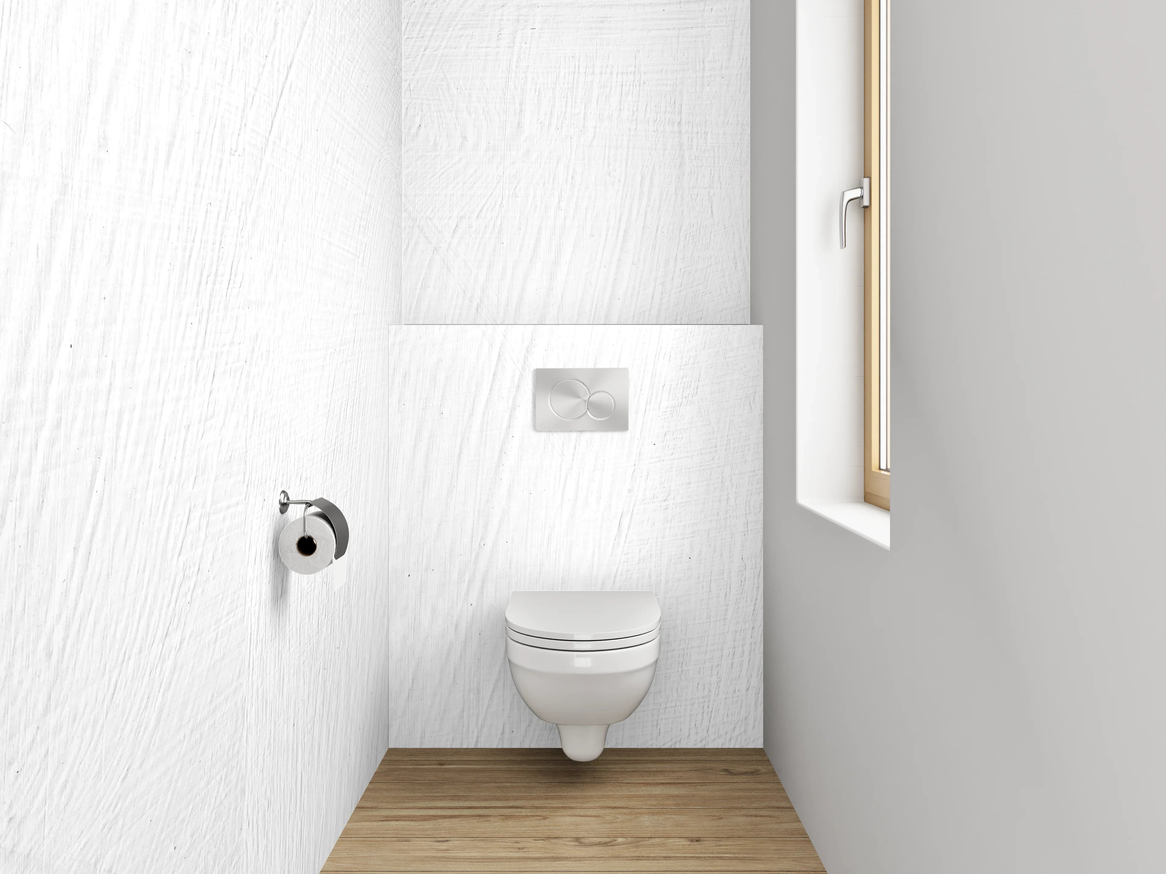 WC-Rückwand - Weiße Oberfläche mit feiner Textur