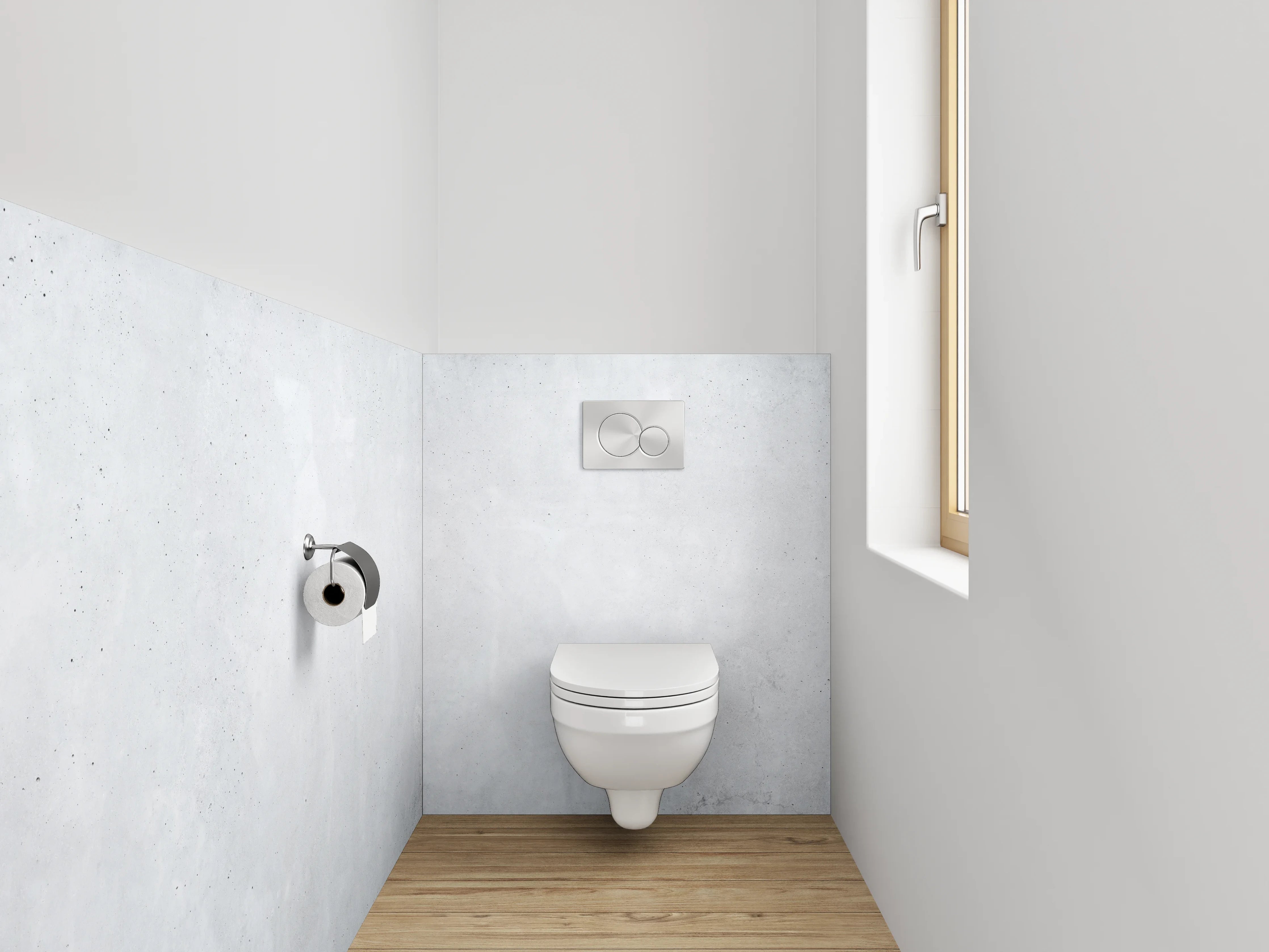 WC-Rückwand - Weiße Struktur Betonoptik Wanddekor