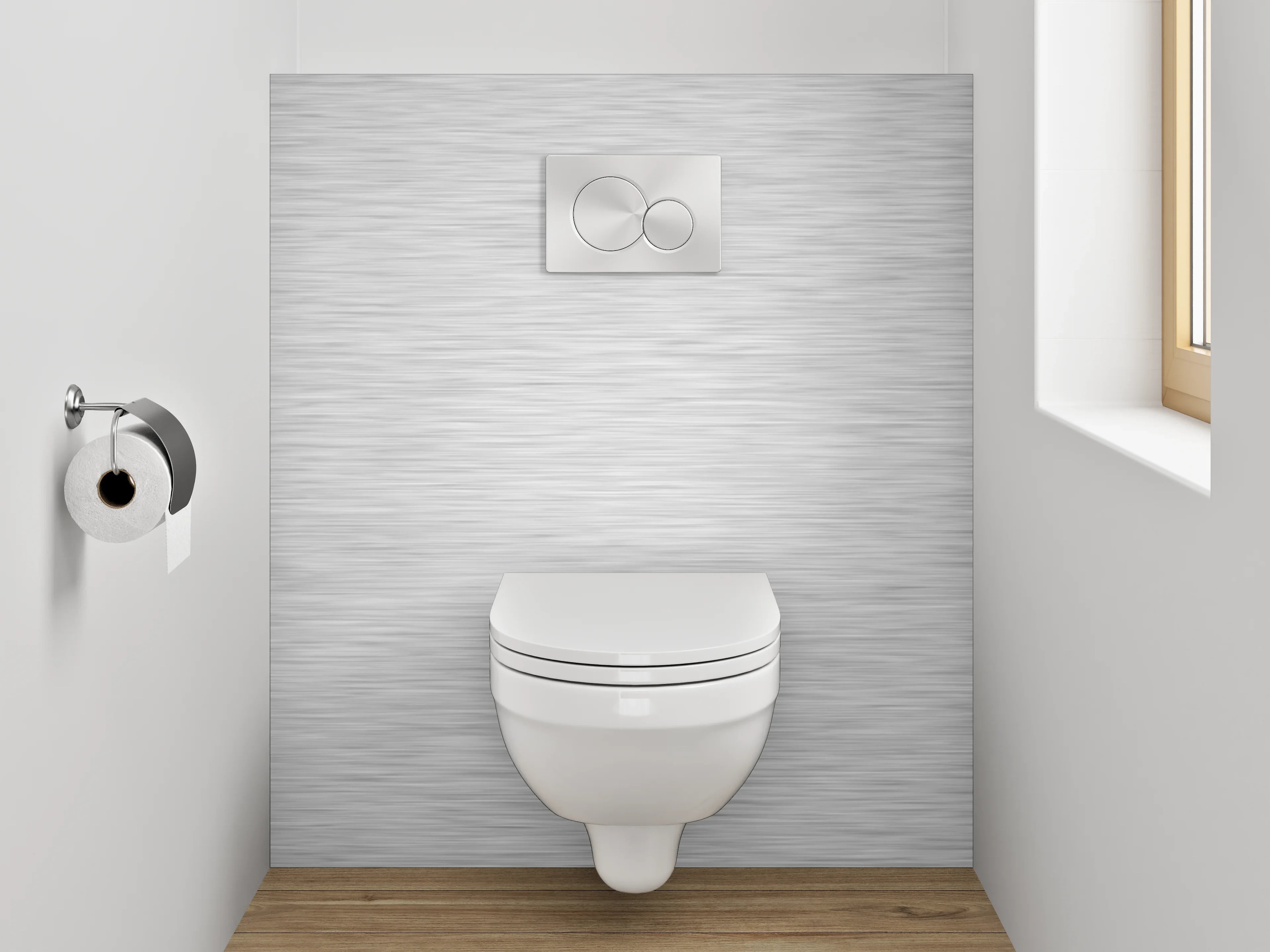WC-Rückwand - Weiße Struktur-Optik minimalistisch
