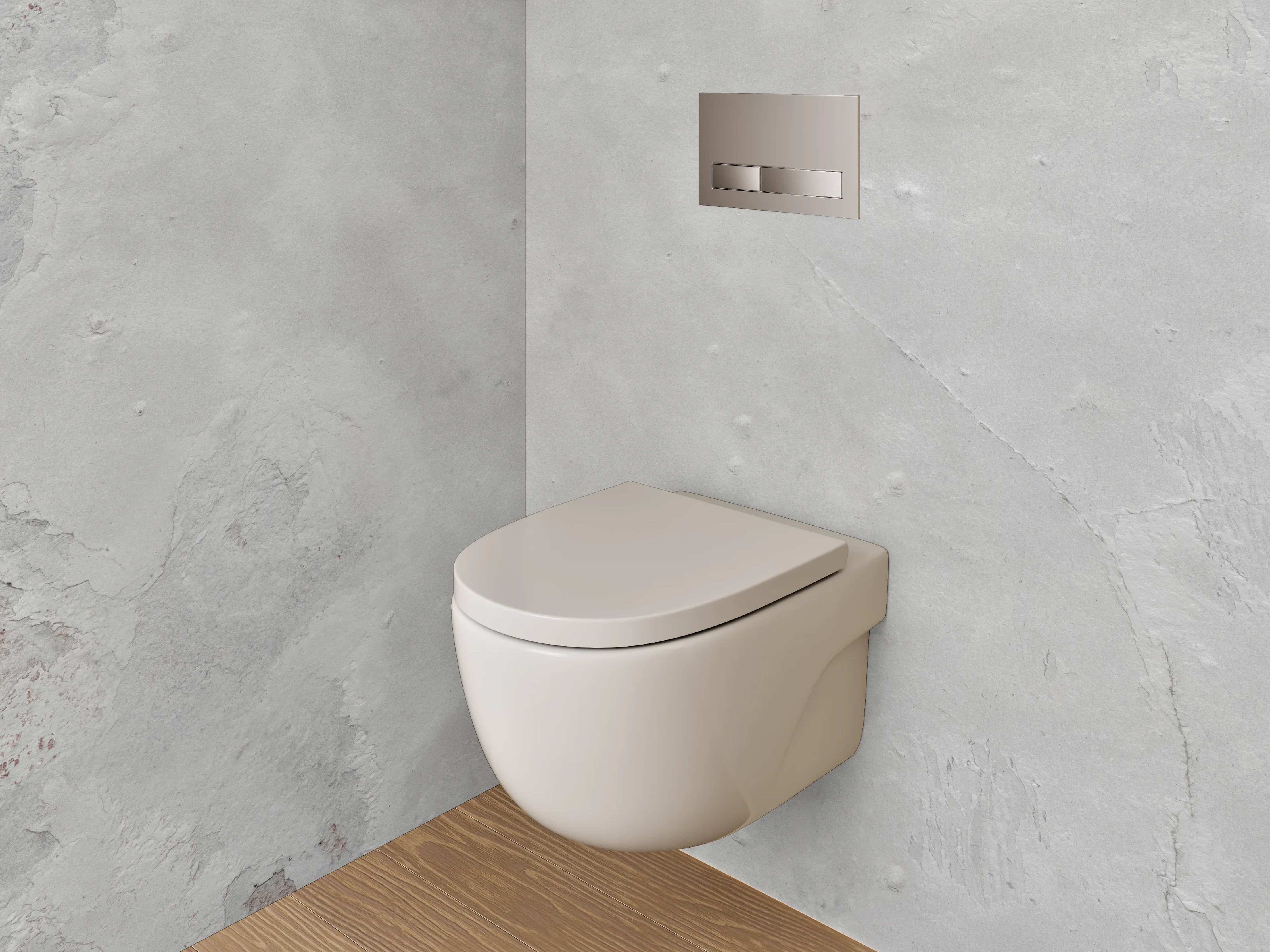 WC-Rückwand - Weiße Wandoptik mit dezenten Grautönen