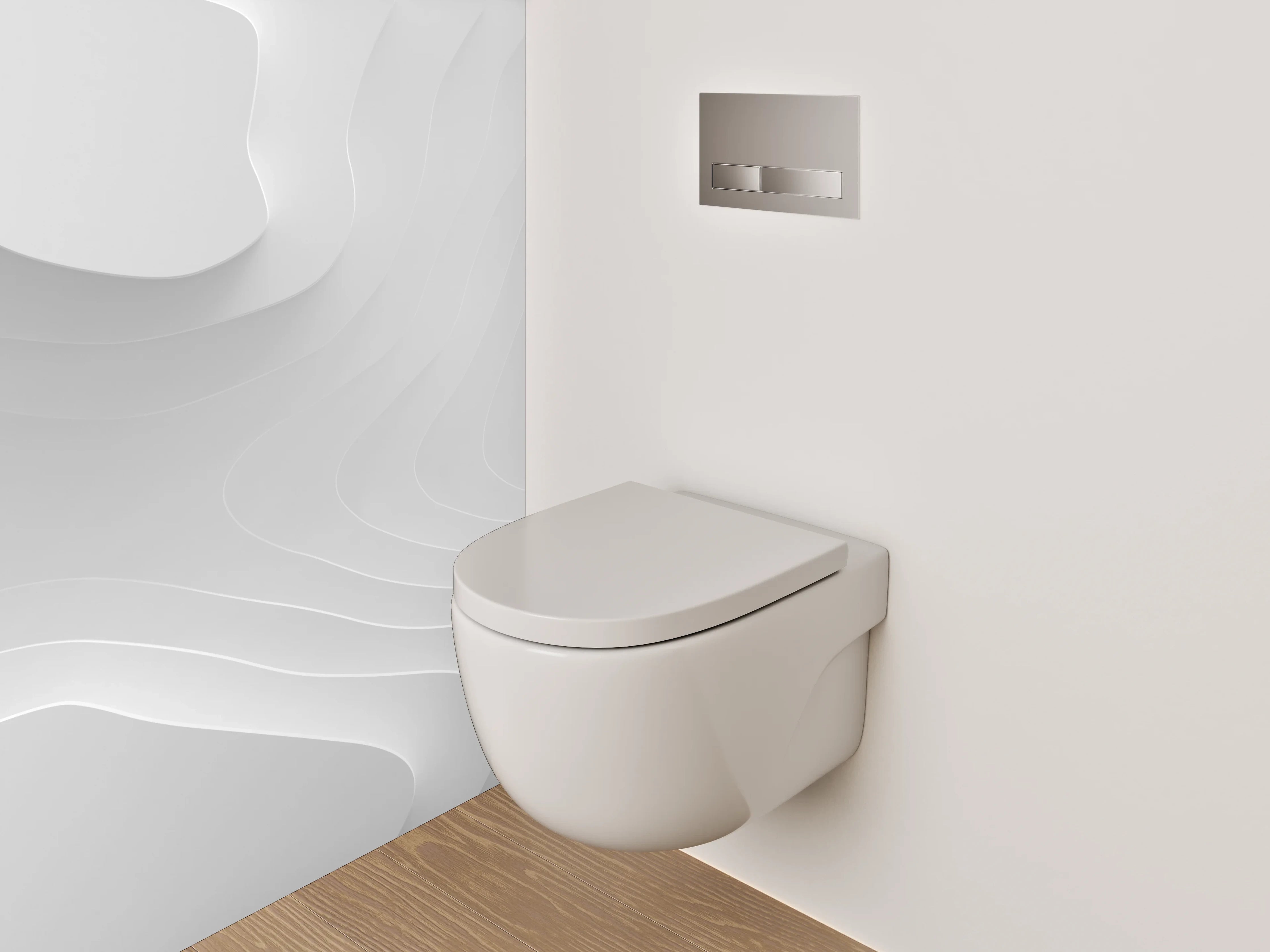 WC-Rückwand - Weiße abstrakte 3D-Struktur Wandbild