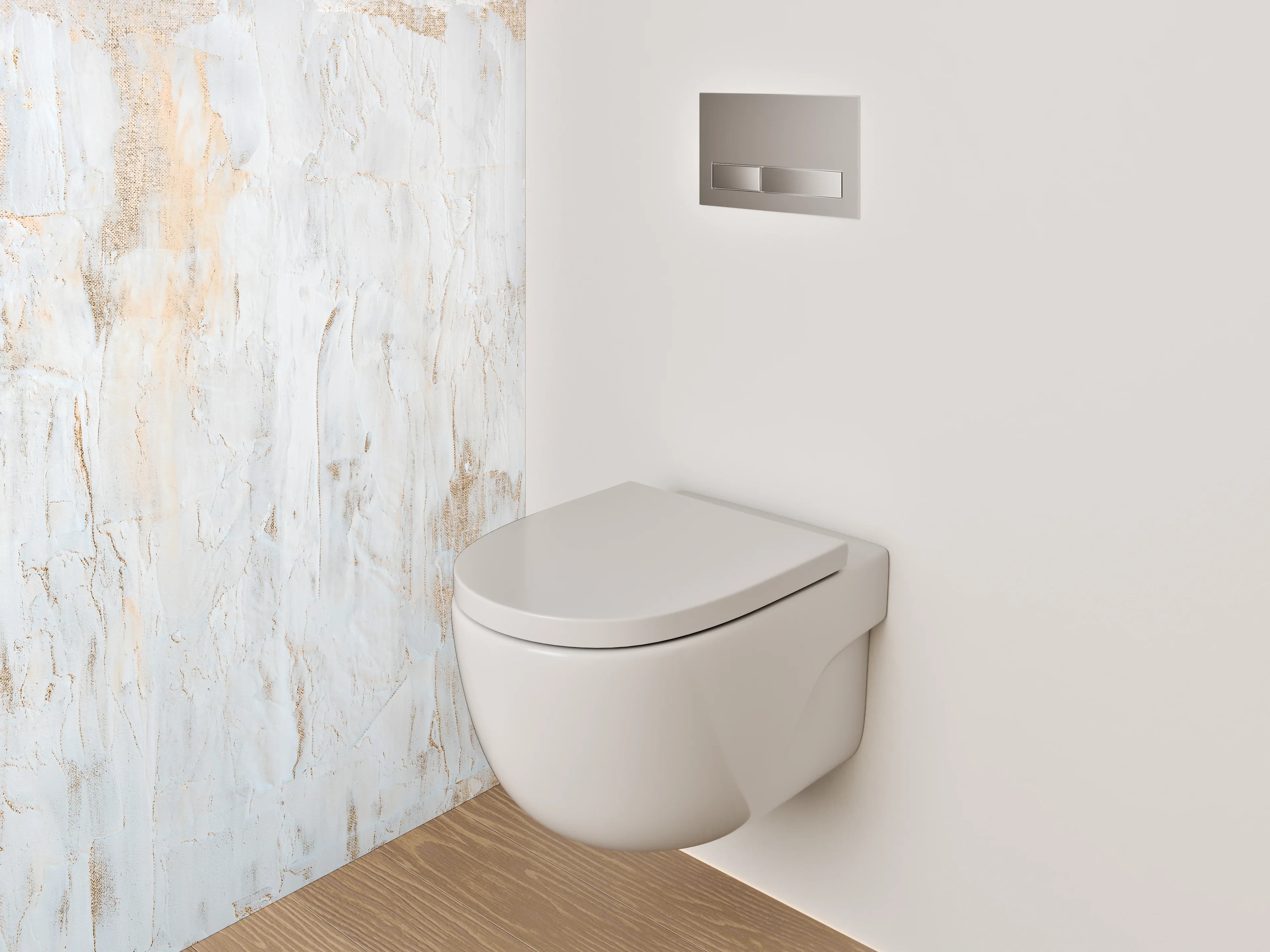 WC-Rückwand - Weiße abstrakte Struktur Wandbild