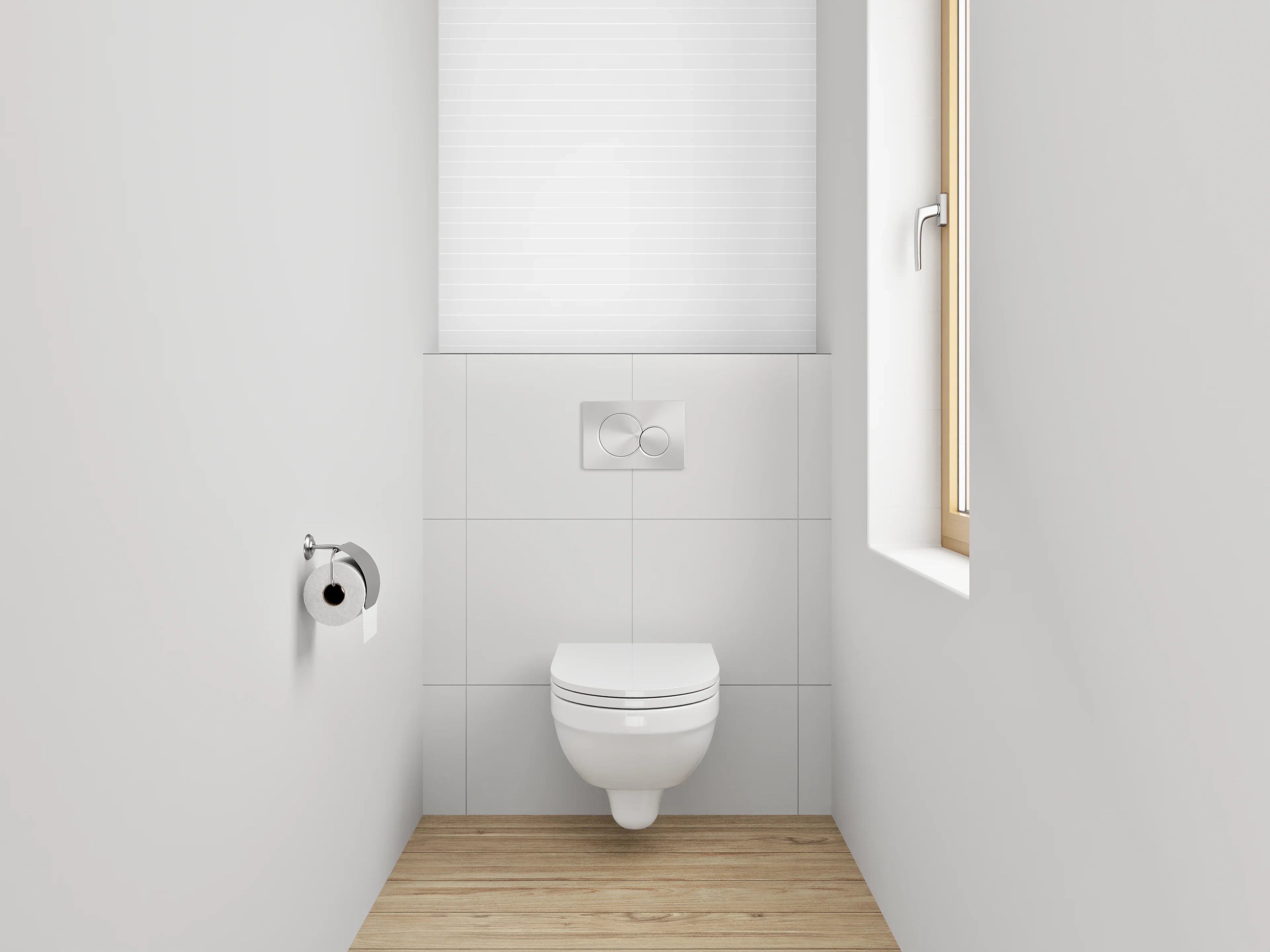 WC-Rückwand - Weiße dezente Linienstruktur