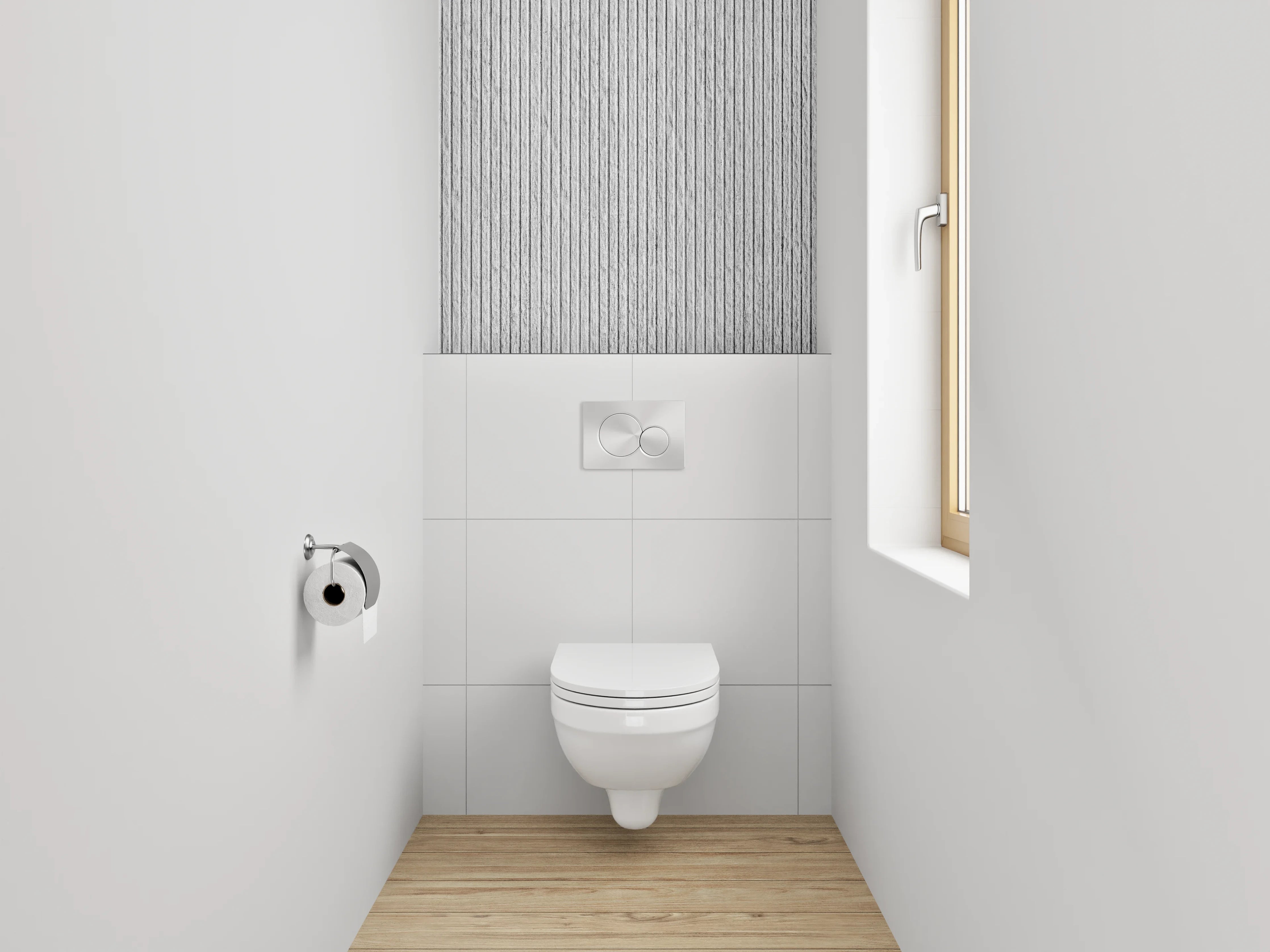 WC-Rückwand - Weiße feine Linienstruktur modern