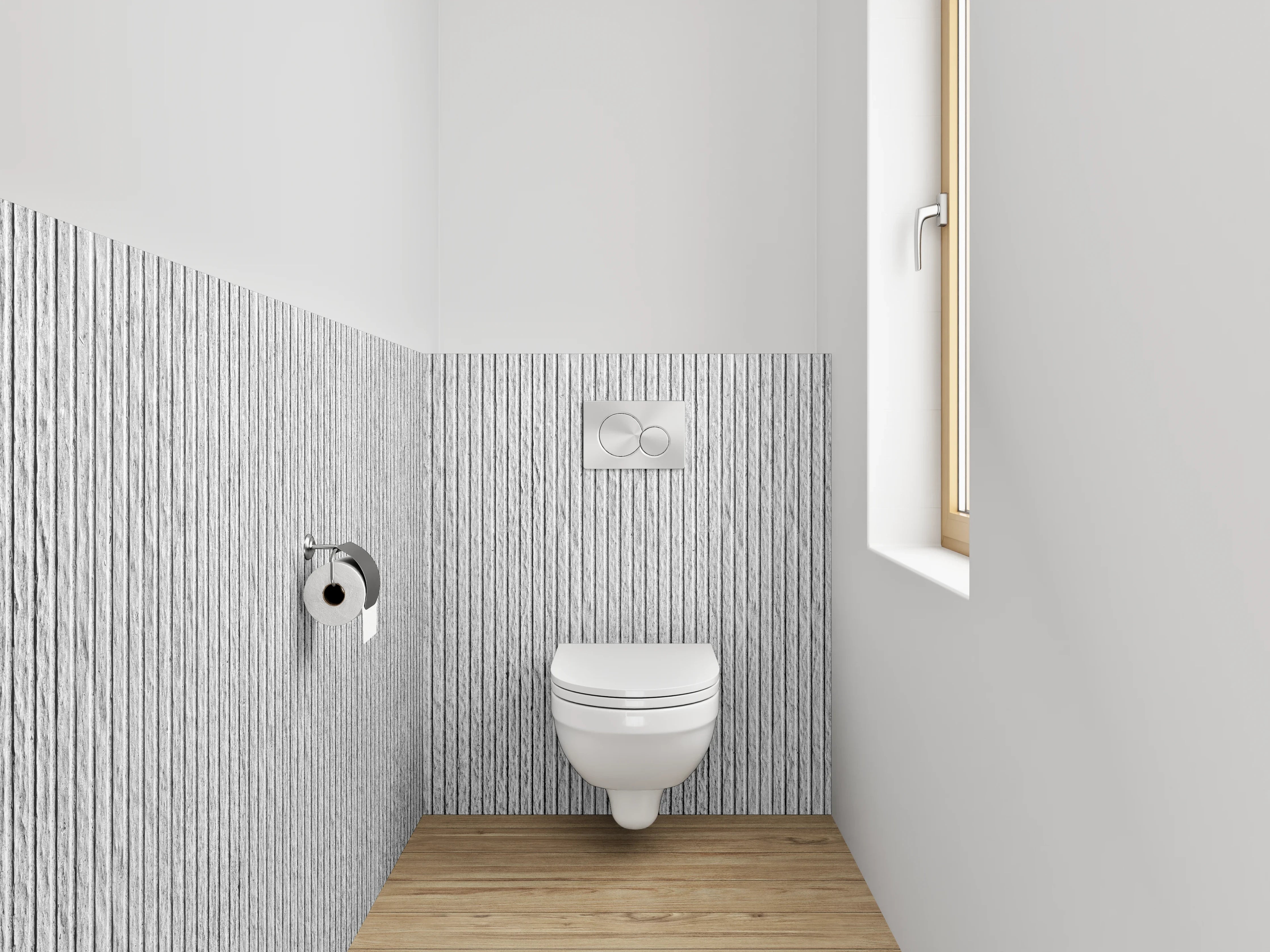 WC-Rückwand - Weiße feine Linienstruktur modern