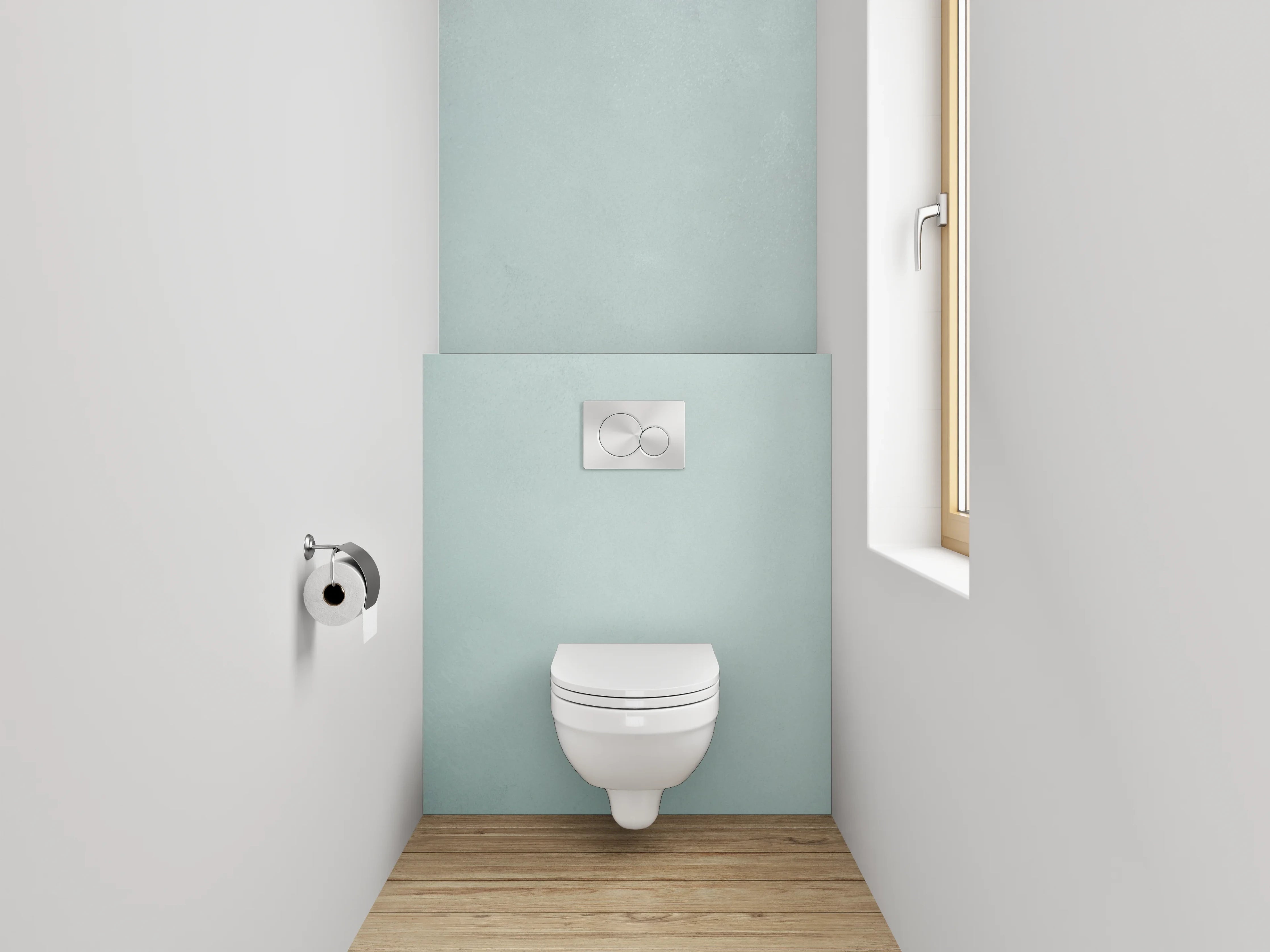 WC-Rückwand - Weiße minimalistische Marmoroptik