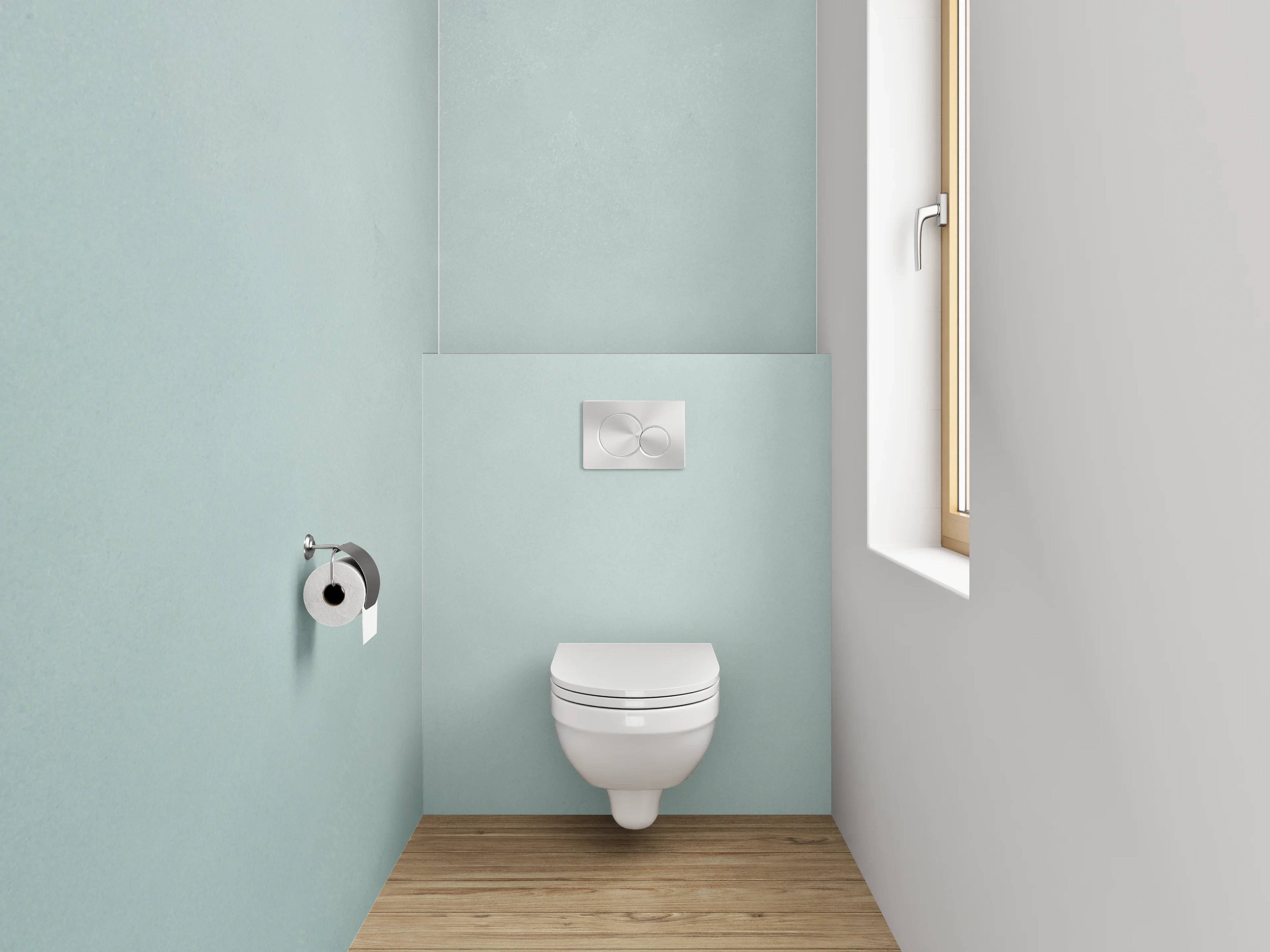 WC-Rückwand - Weiße minimalistische Marmoroptik