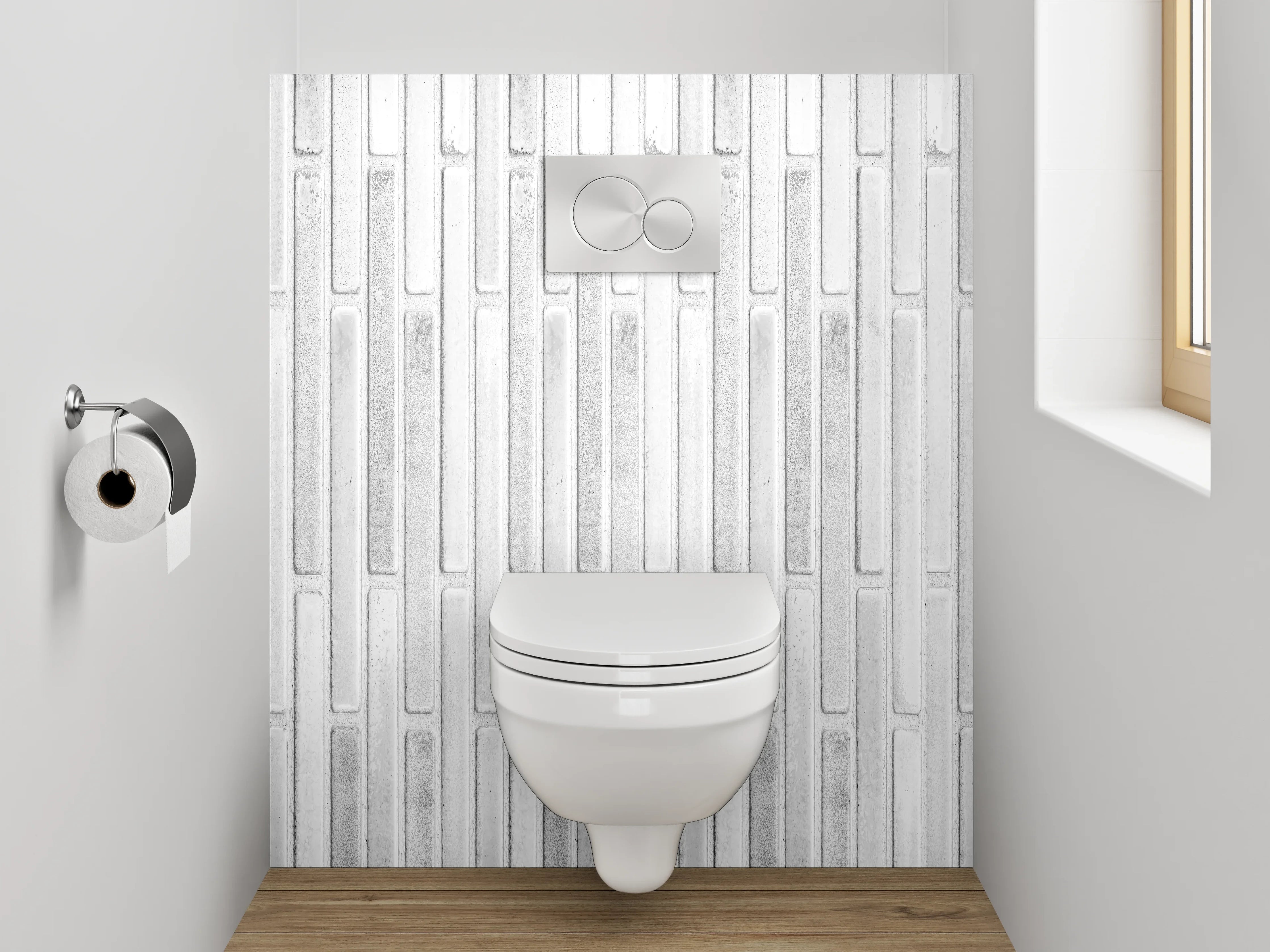 WC-Rückwand - Weiße moderne Streifenoptik