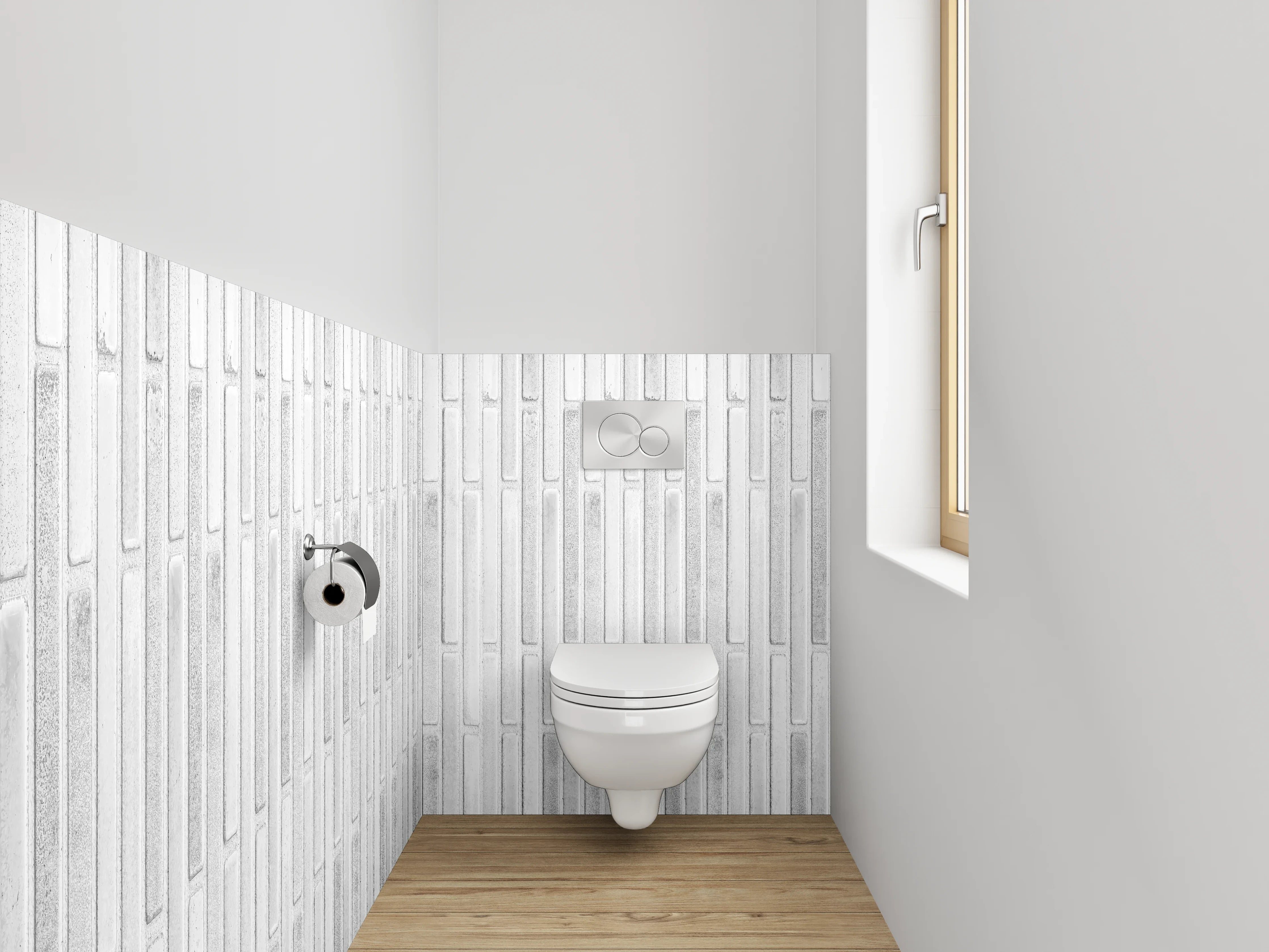 WC-Rückwand - Weiße moderne Streifenoptik