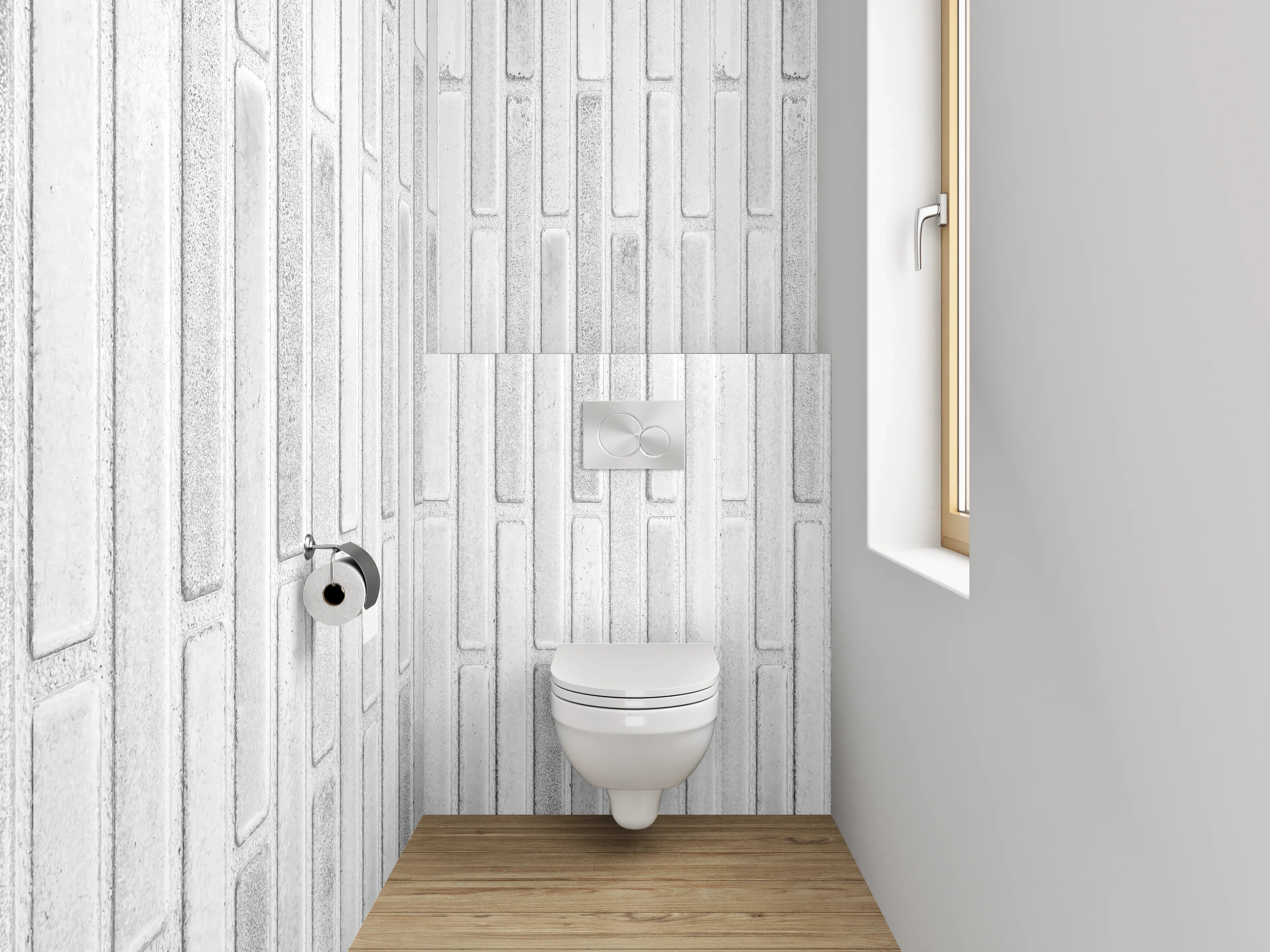 WC-Rückwand - Weiße moderne Streifenoptik