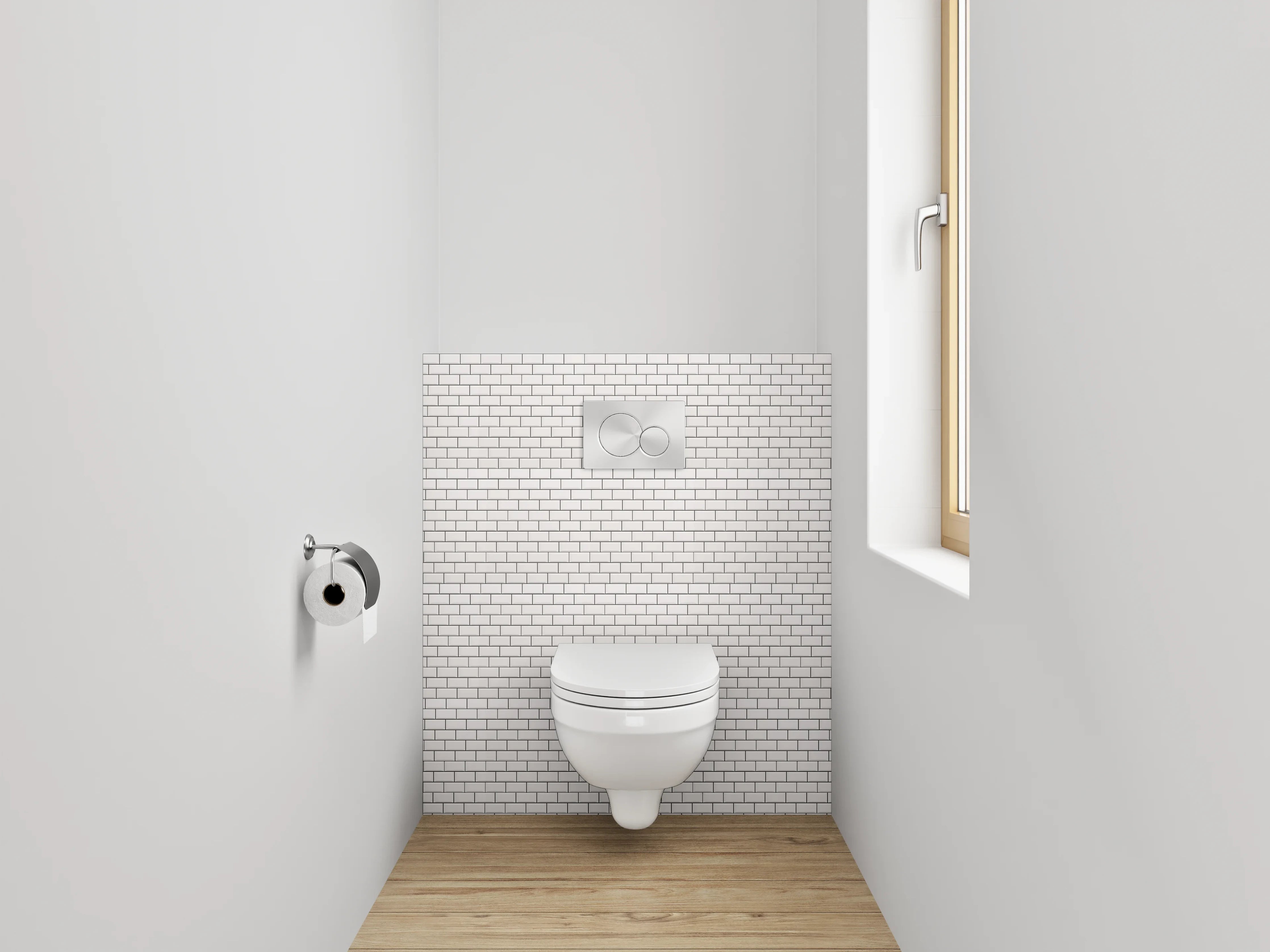 WC-Rückwand - Weiße schlichte Fliesenstruktur Wanddekor