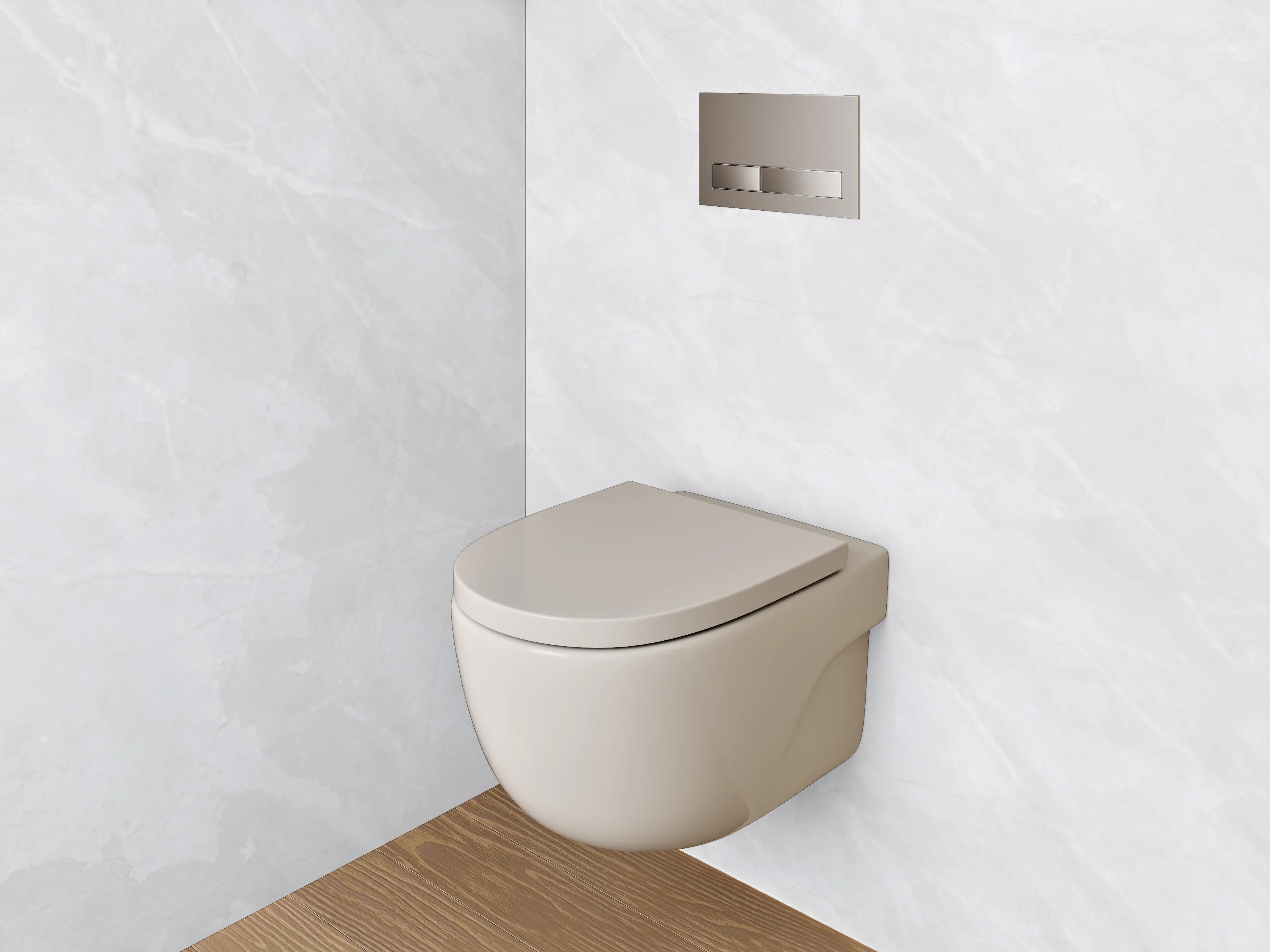 WC-Rückwand - Weißer Marmor-Textur mit grauen Adern