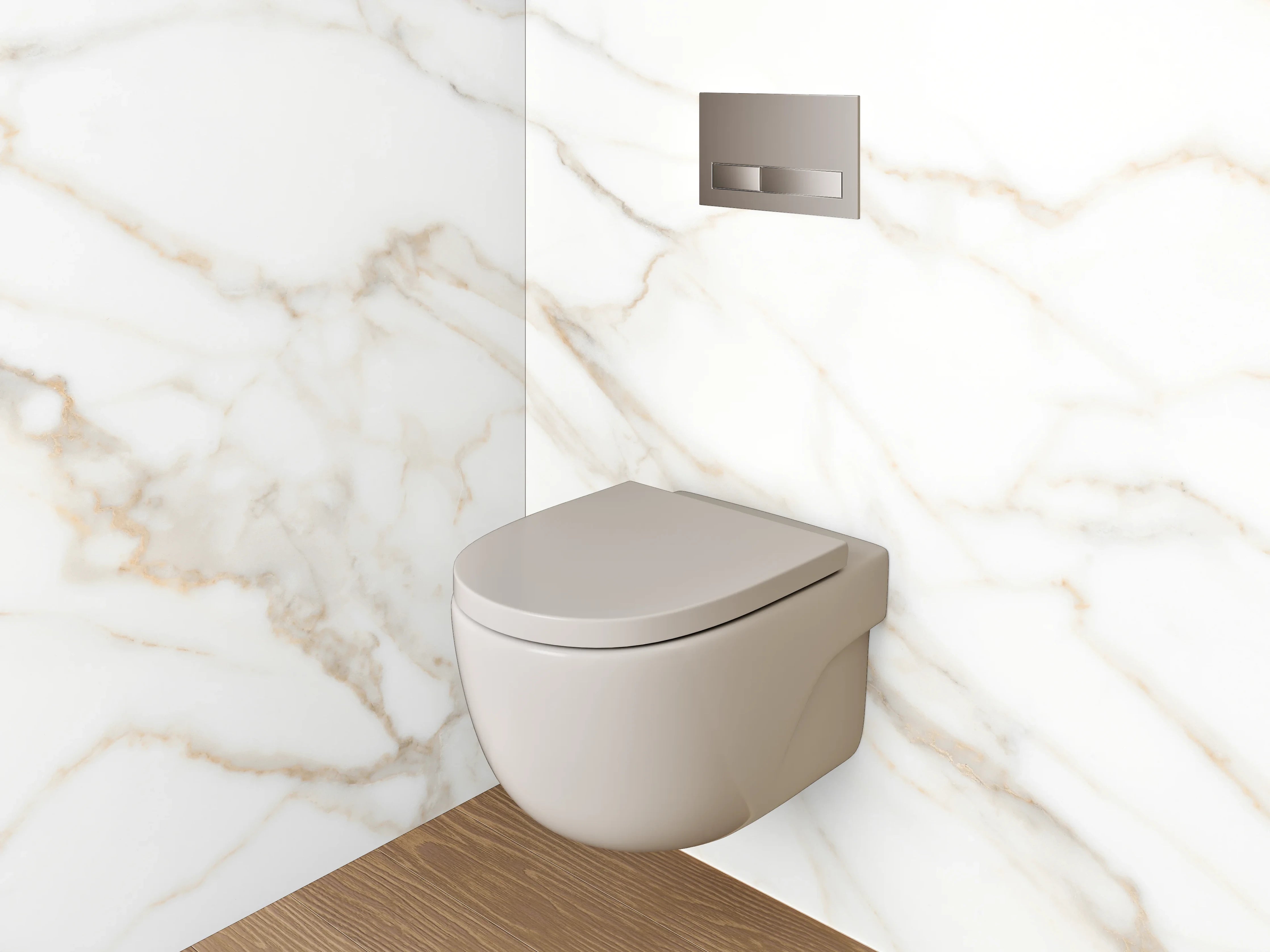 WC-Rückwand - Weißer Marmor mit dezenten grauen Maserungen