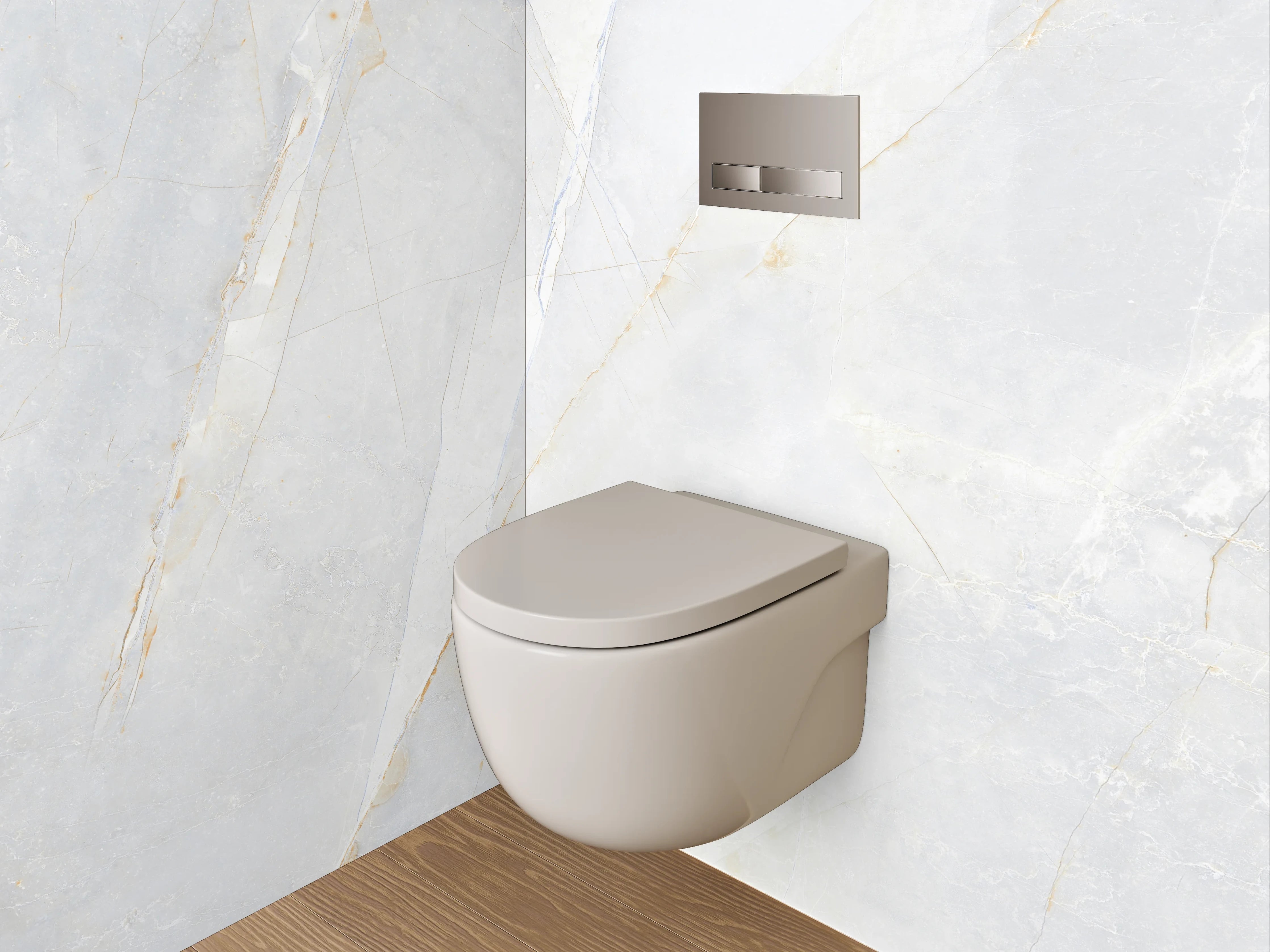 WC-Rückwand - Weißer Marmor mit dezenter Maserung