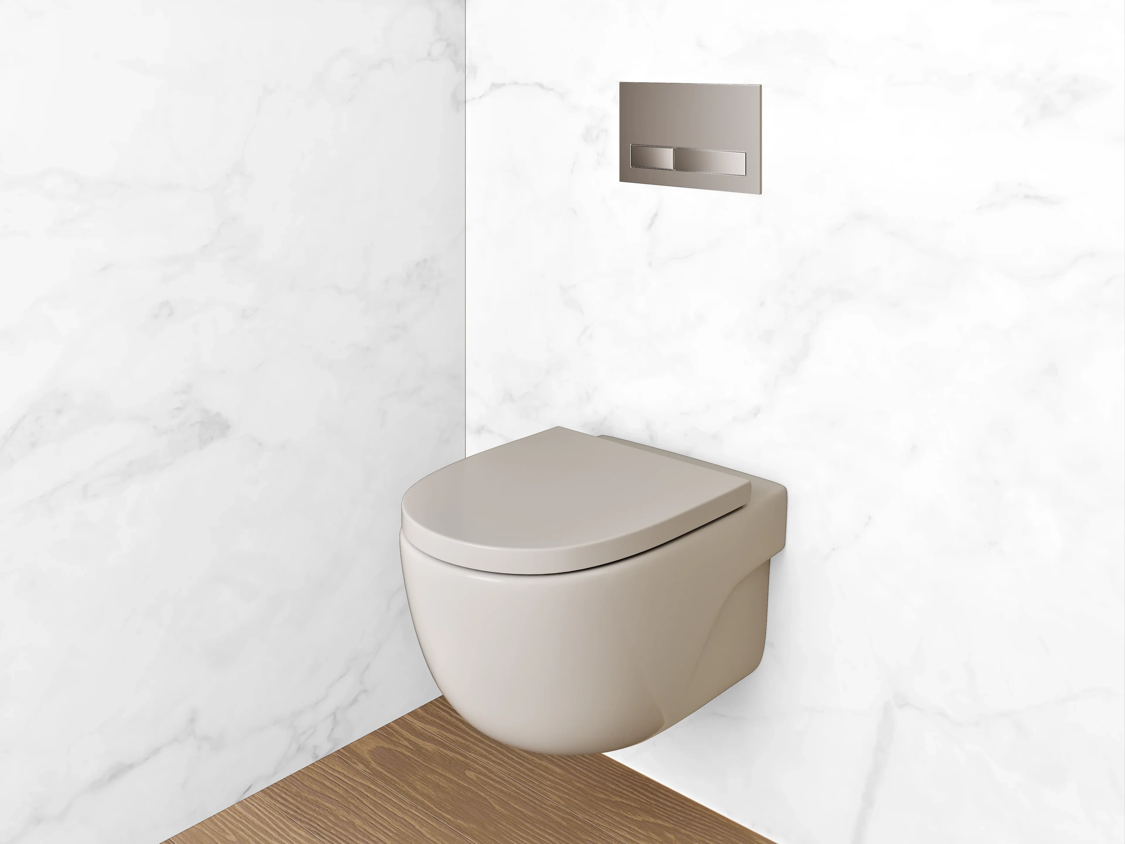 WC-Rückwand - Weißer Marmor mit feiner Maserung