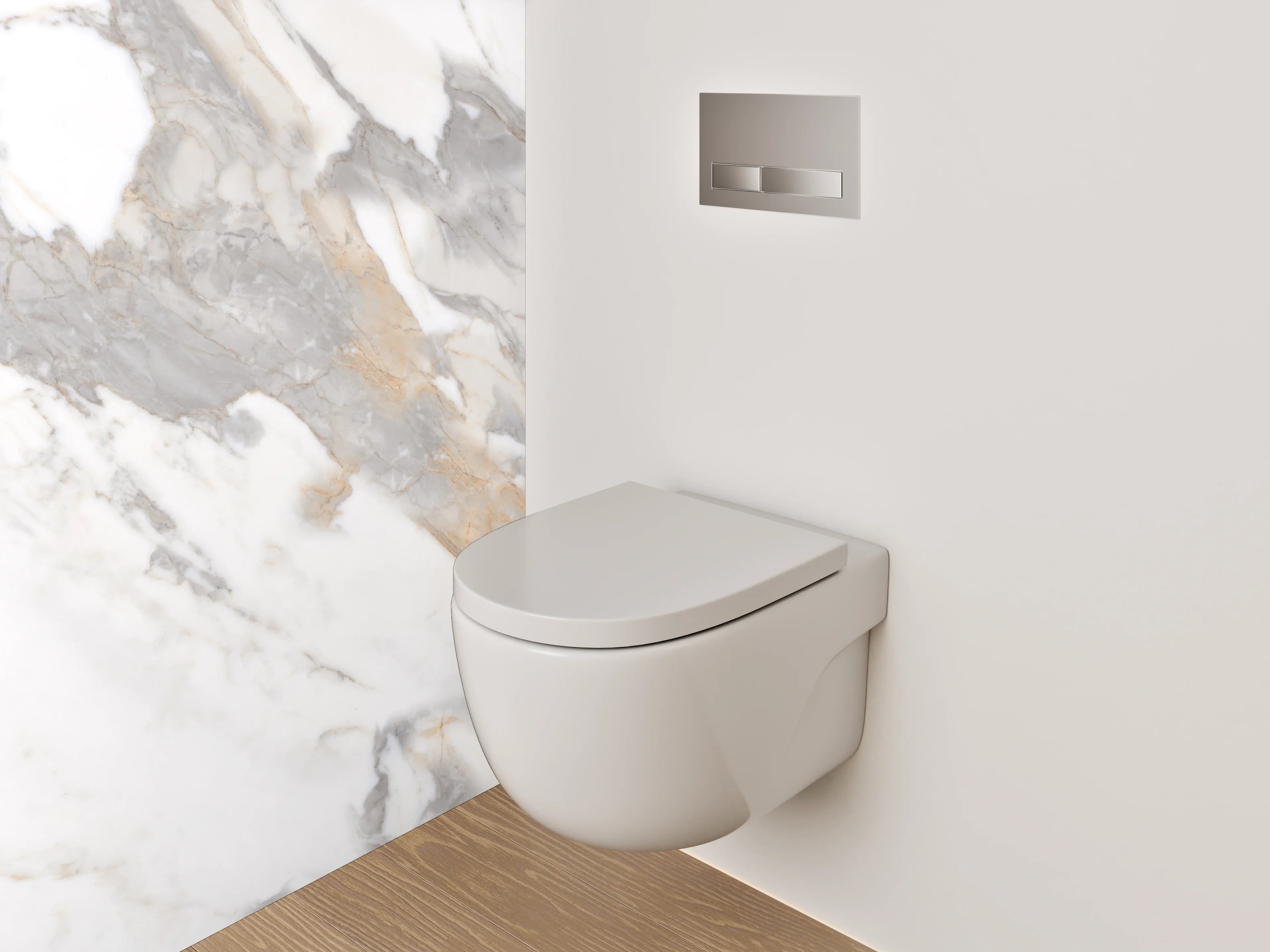 WC-Rückwand - Weißer Marmor mit grauen Adern