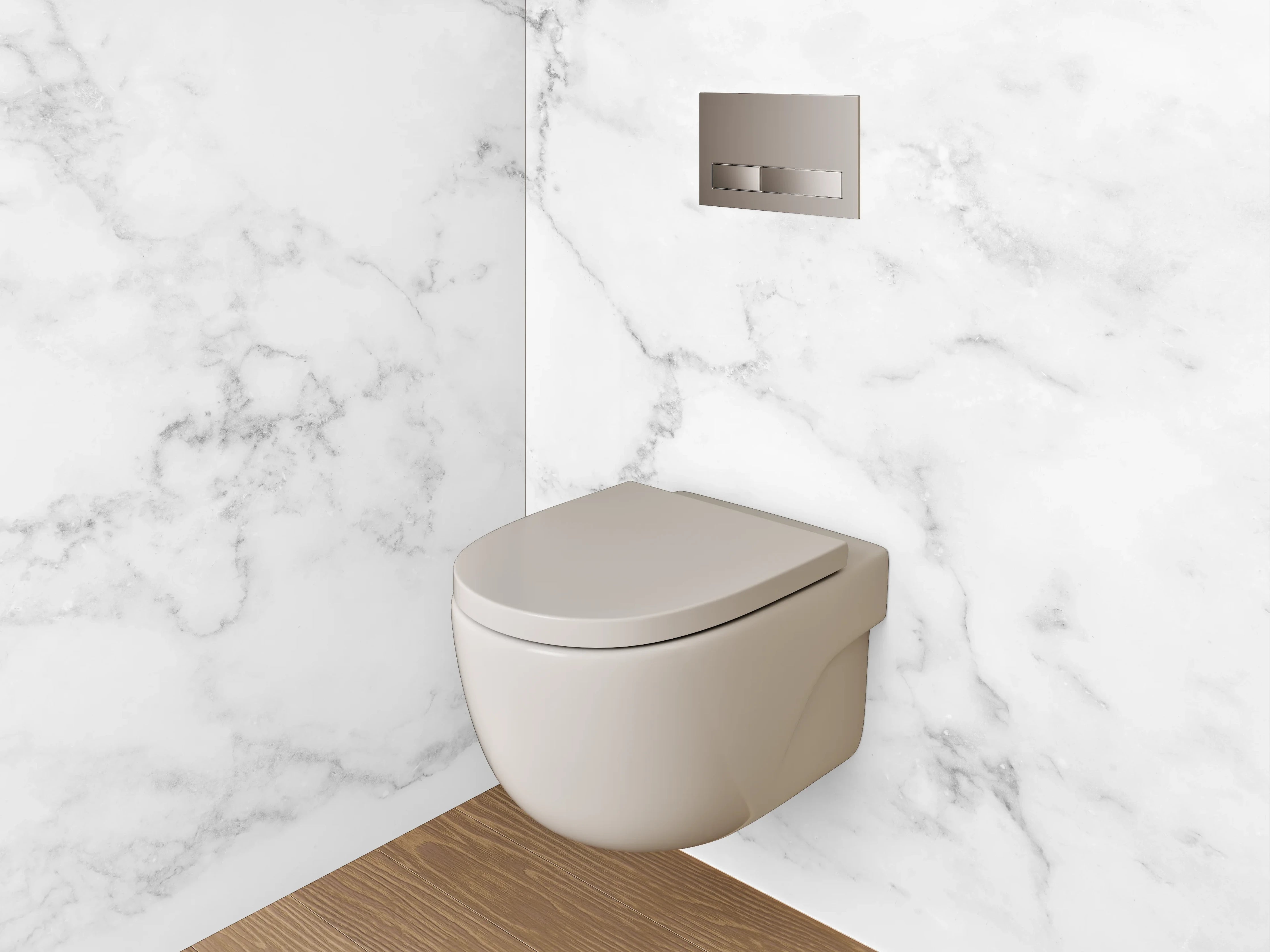 WC-Rückwand - Weißer Marmor mit grauen Akzenten