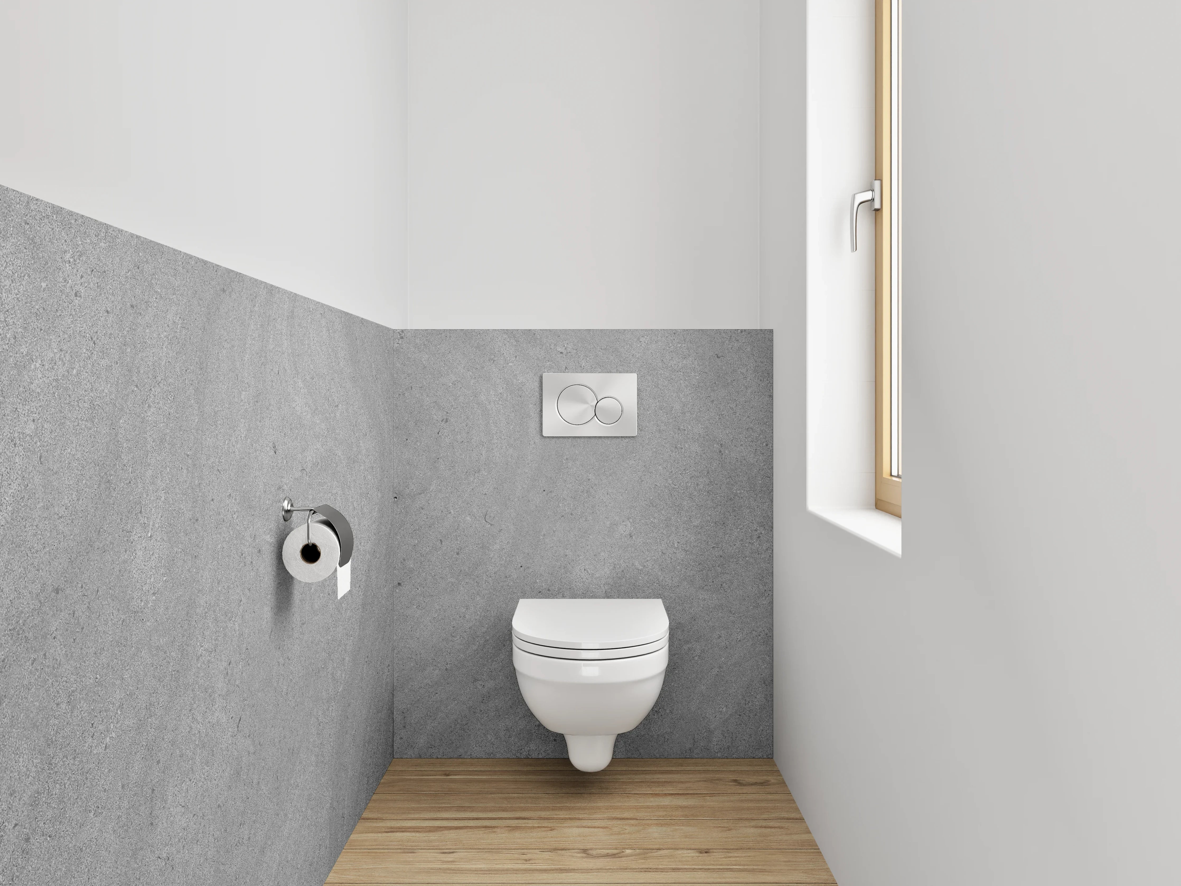 WC-Rückwand - Weißes Grau-Relief