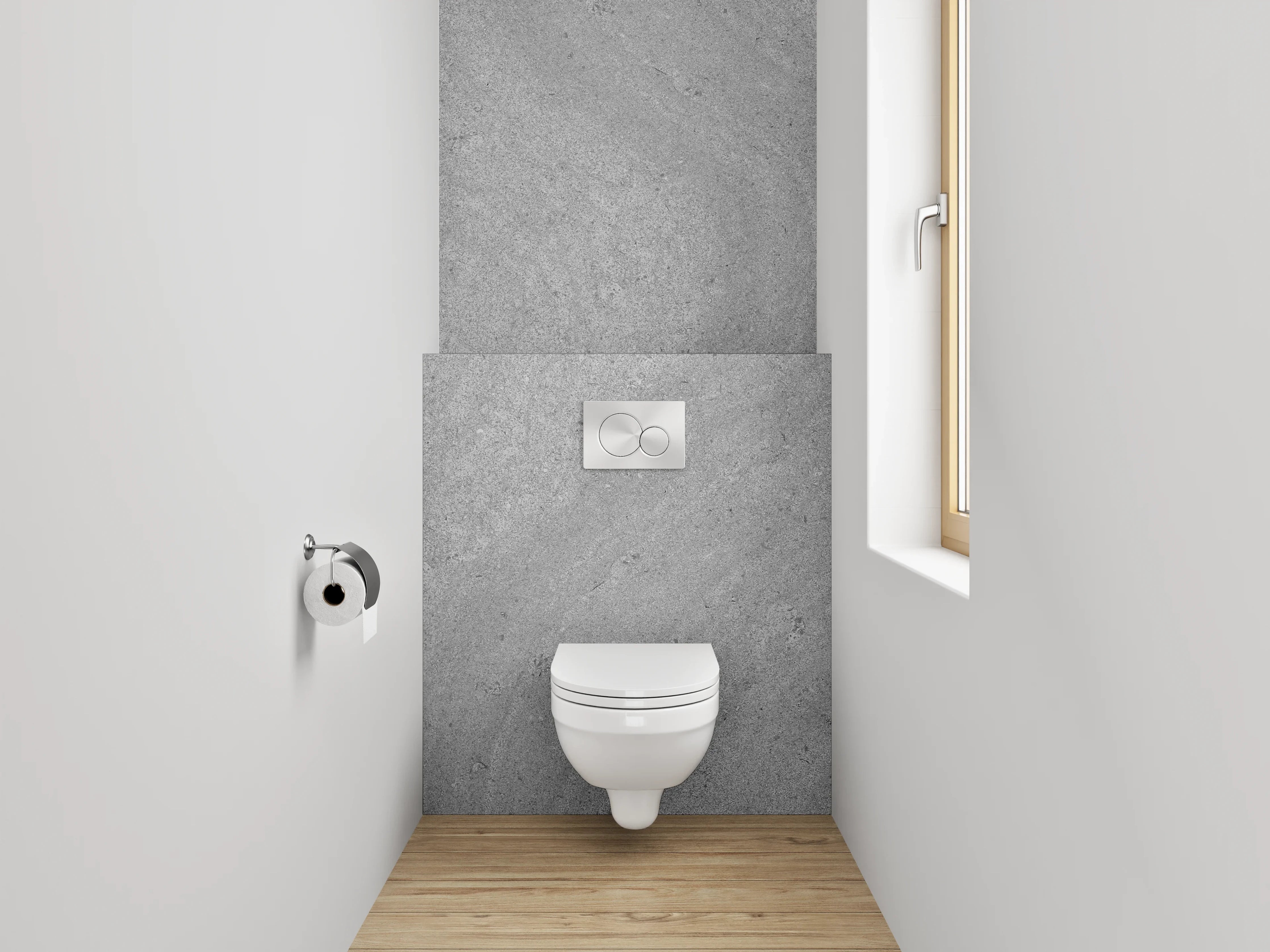 WC-Rückwand - Weißes Grau-Relief