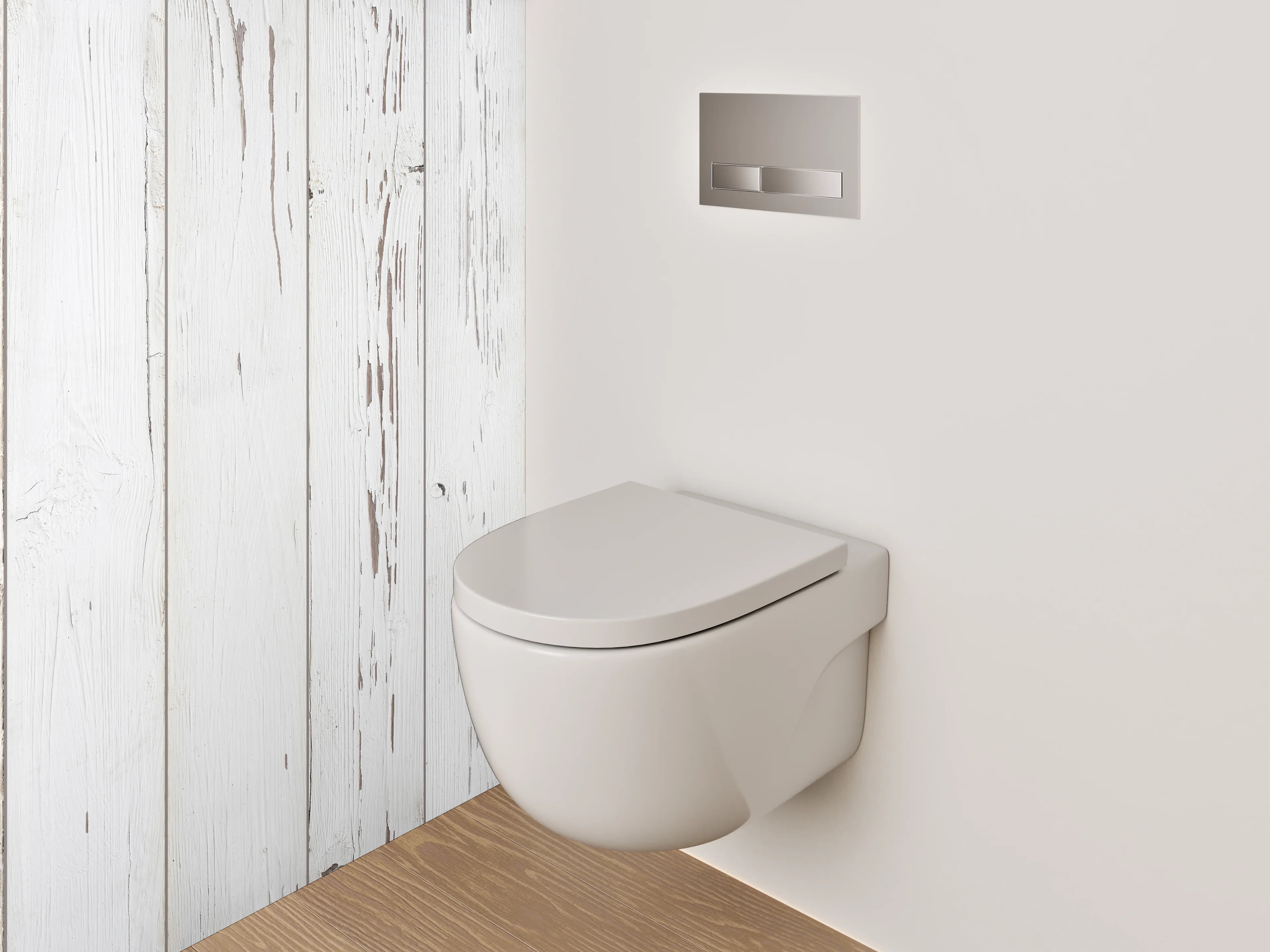 WC-Rückwand - Weißes Vintage-Holz-Design