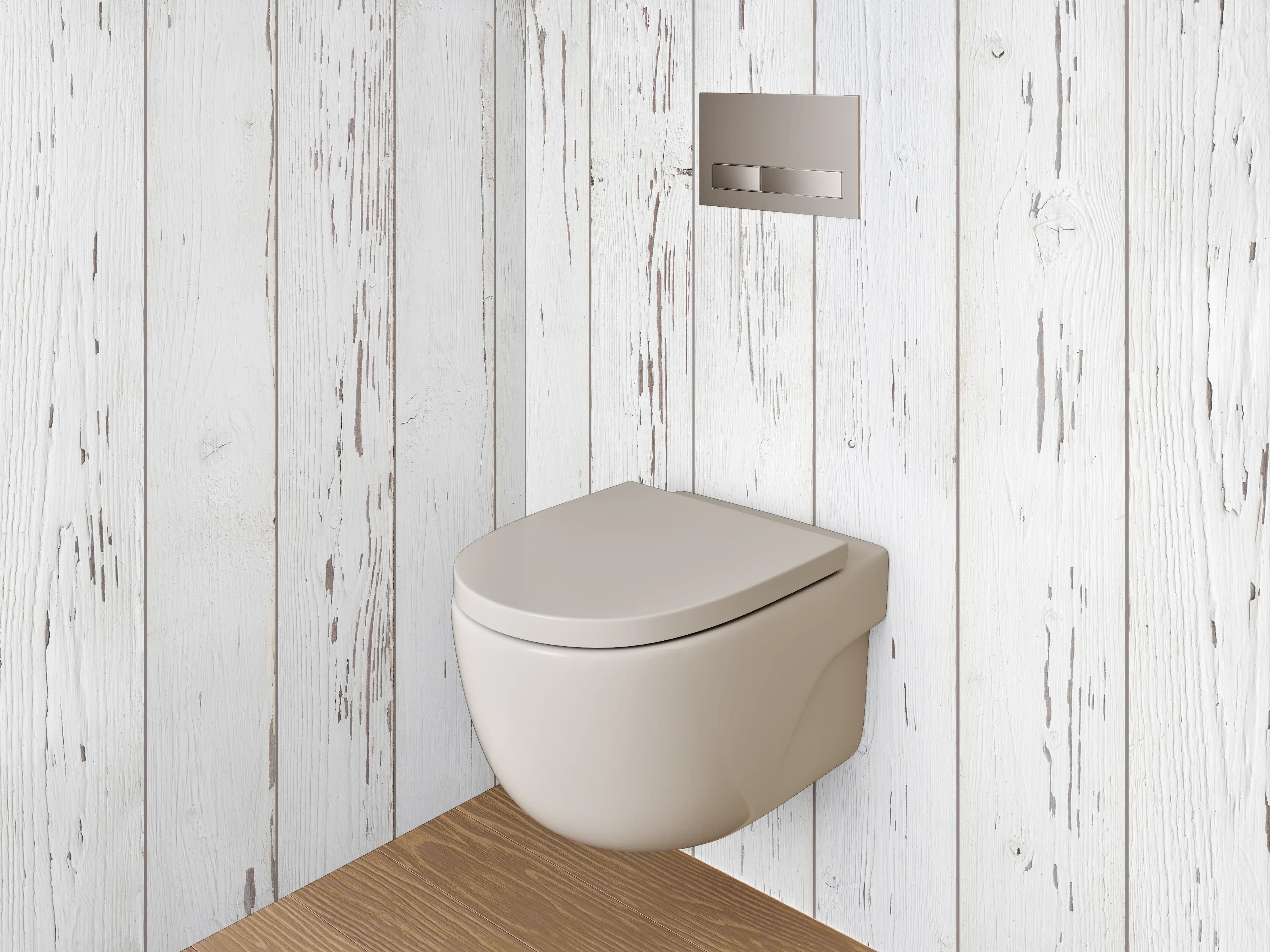 WC-Rückwand - Weißes Vintage-Holz-Design