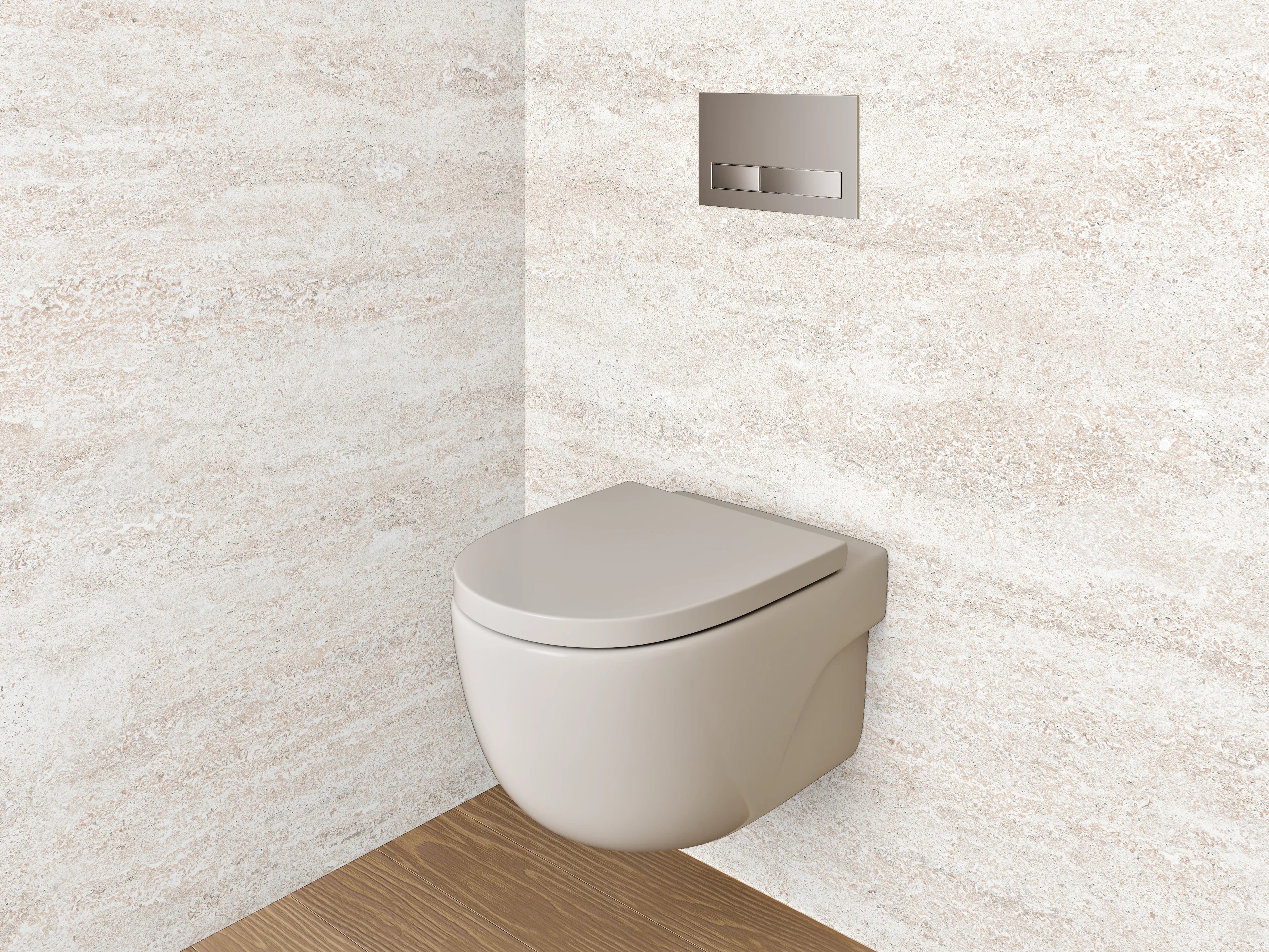 WC-Rückwand - Weißgraue Marmor-Ästhetik