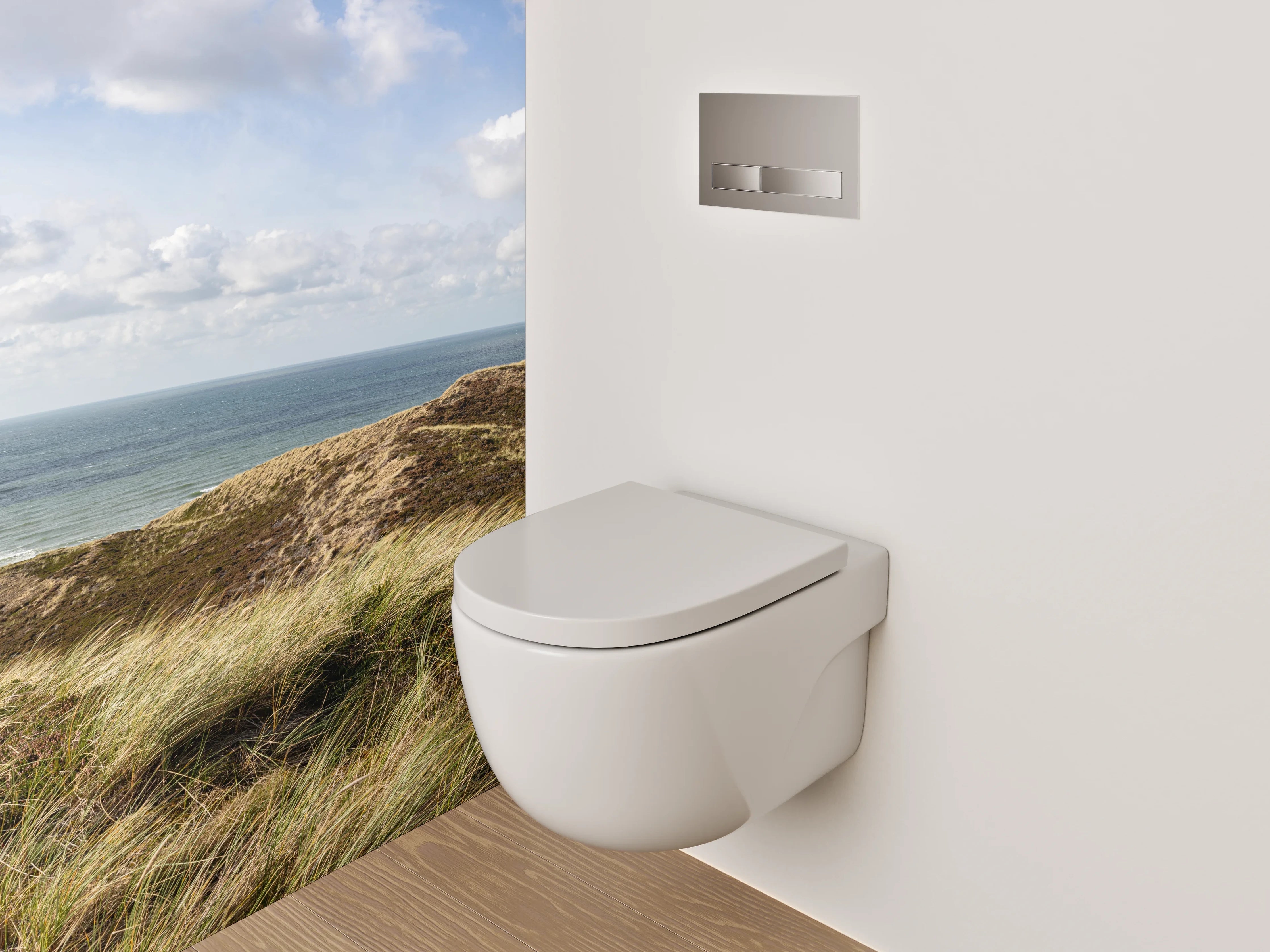 WC-Rückwand - Weite Dünenlandschaft am Meer