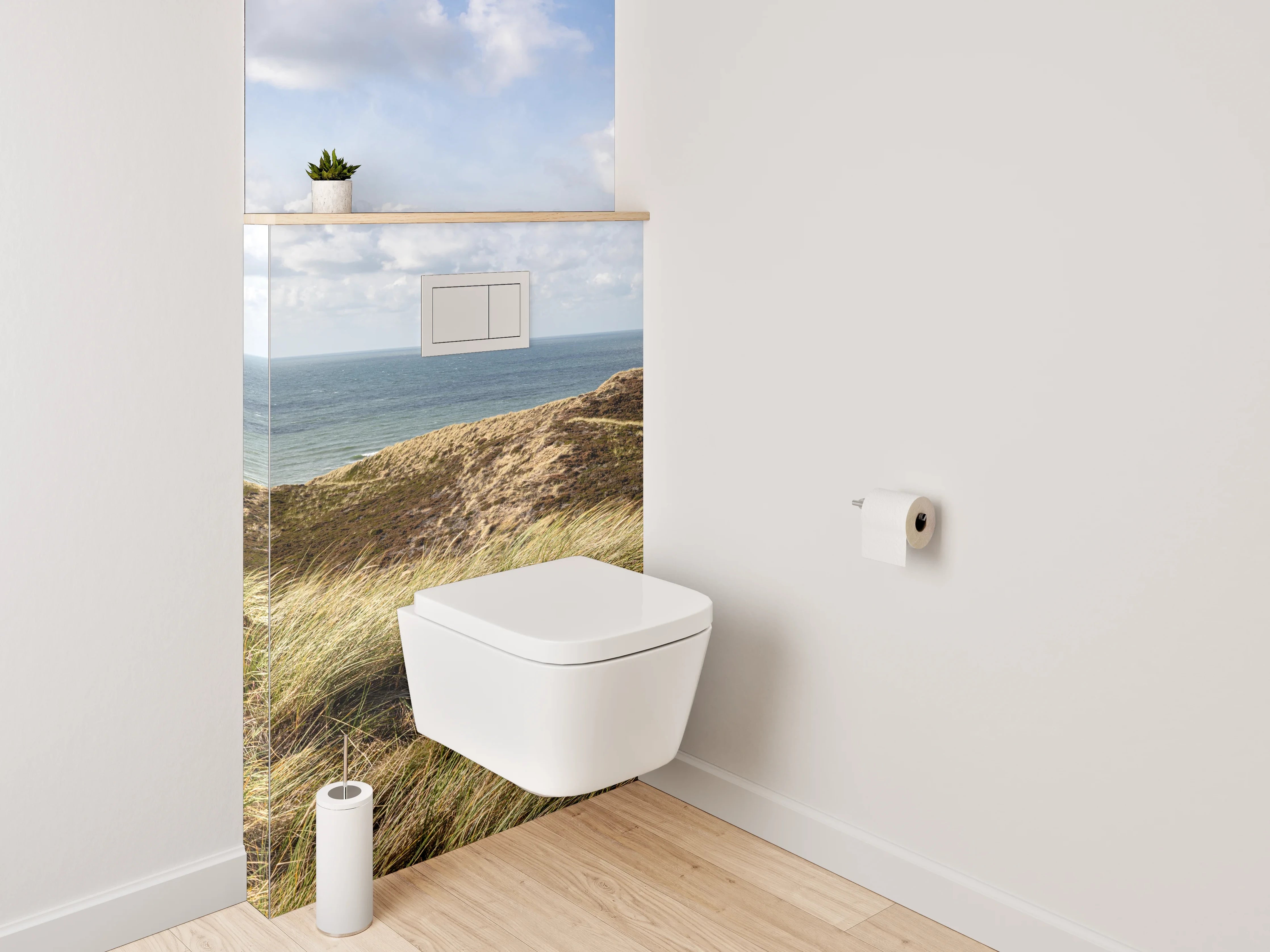 WC-Rückwand - Weite Dünenlandschaft am Meer